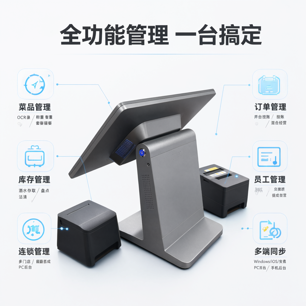 餐饮收银系统投流广告图第3张（管理功能图），与前两张统一清新浅… - 图片创意预览