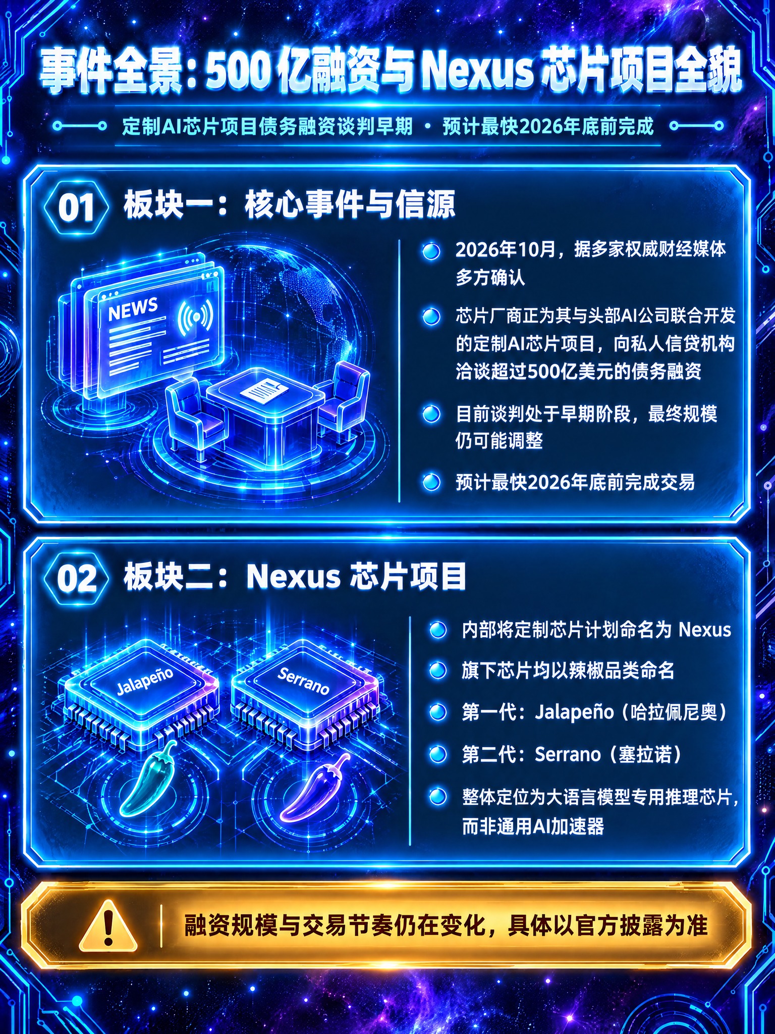 参照这张图的深空黑紫科技质感风格，生成一张新的事件全景信息图，… - 图片创意预览