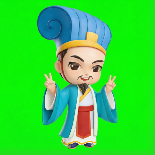 根据图中3D卡通人物，给我生成16个不同的动作，要求不改变主体形象和比例预览效果