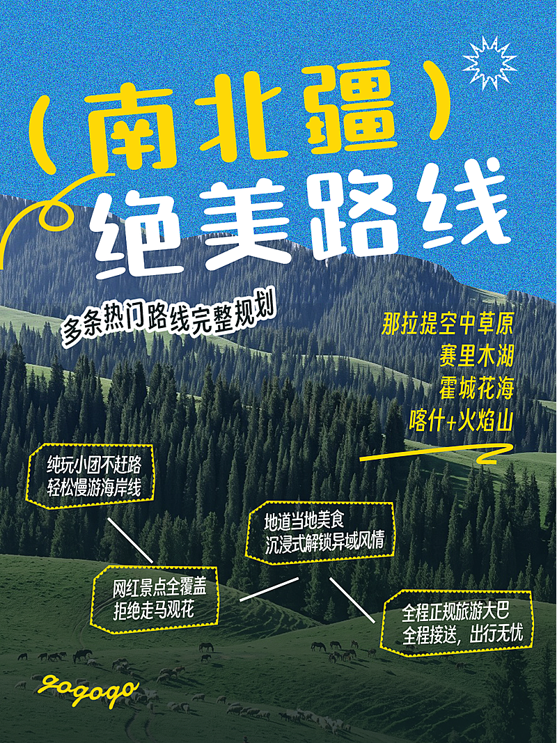 暑期新疆旅游线路攻略小红书封面