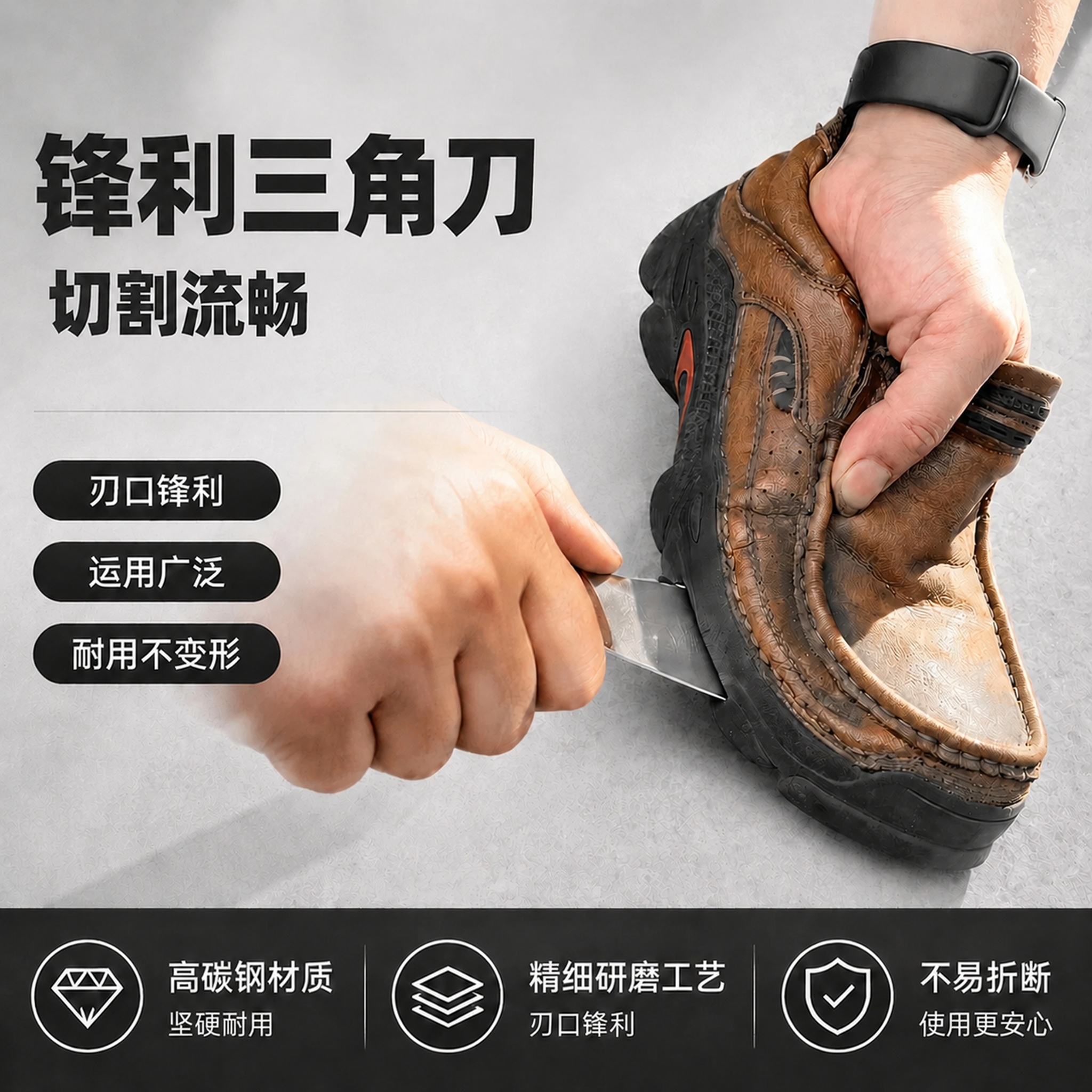 基于这张电商主图修改，仅将第二行的"切割流畅"四个字的字体整体… - 图片创意预览