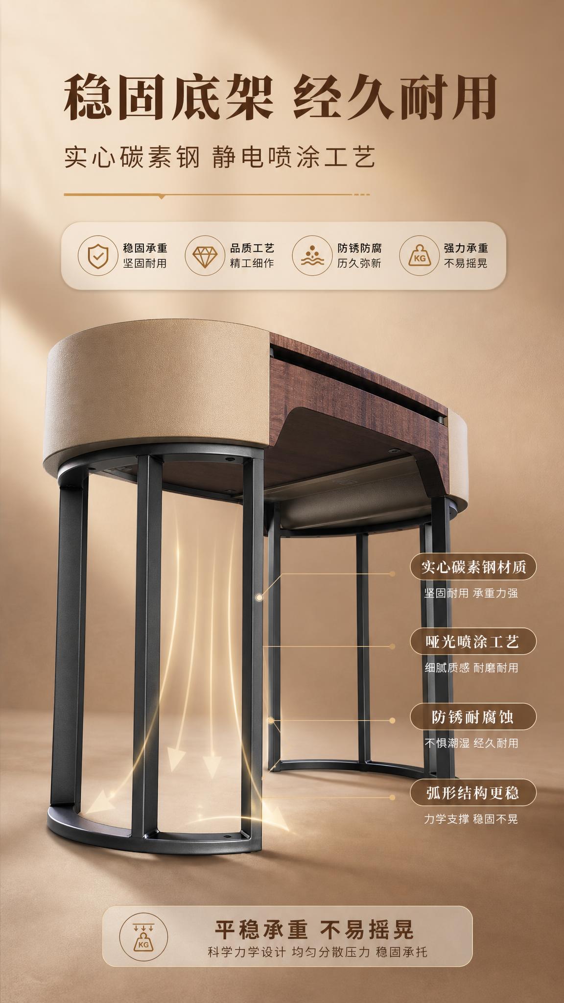 [商品] 使用【图1】DZ-8819轻奢椭圆形妆台；保留实心碳… - 图片创意预览