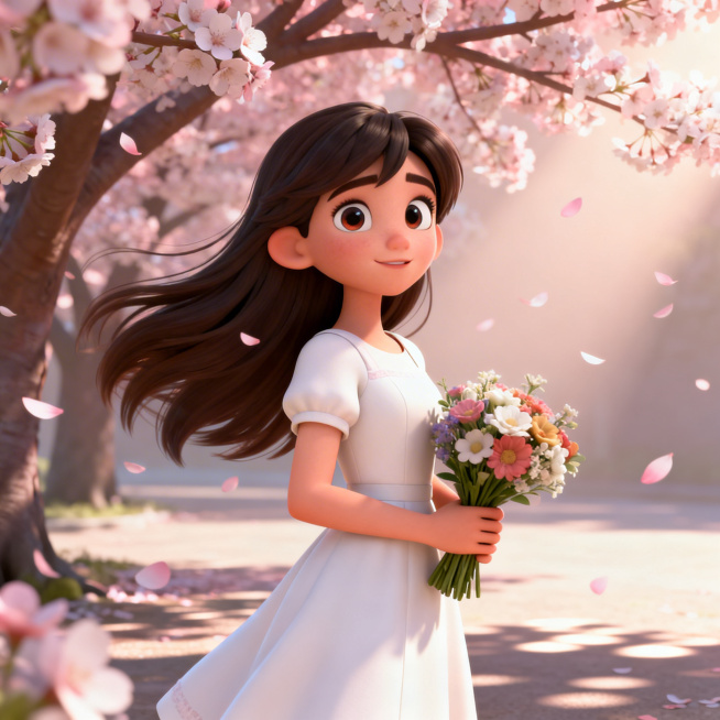 皮克斯元素结合日漫风格插画，清新明快的日系色调，线条干净流畅，兼具3D细腻质感与日式漫画人物造型特色预览效果