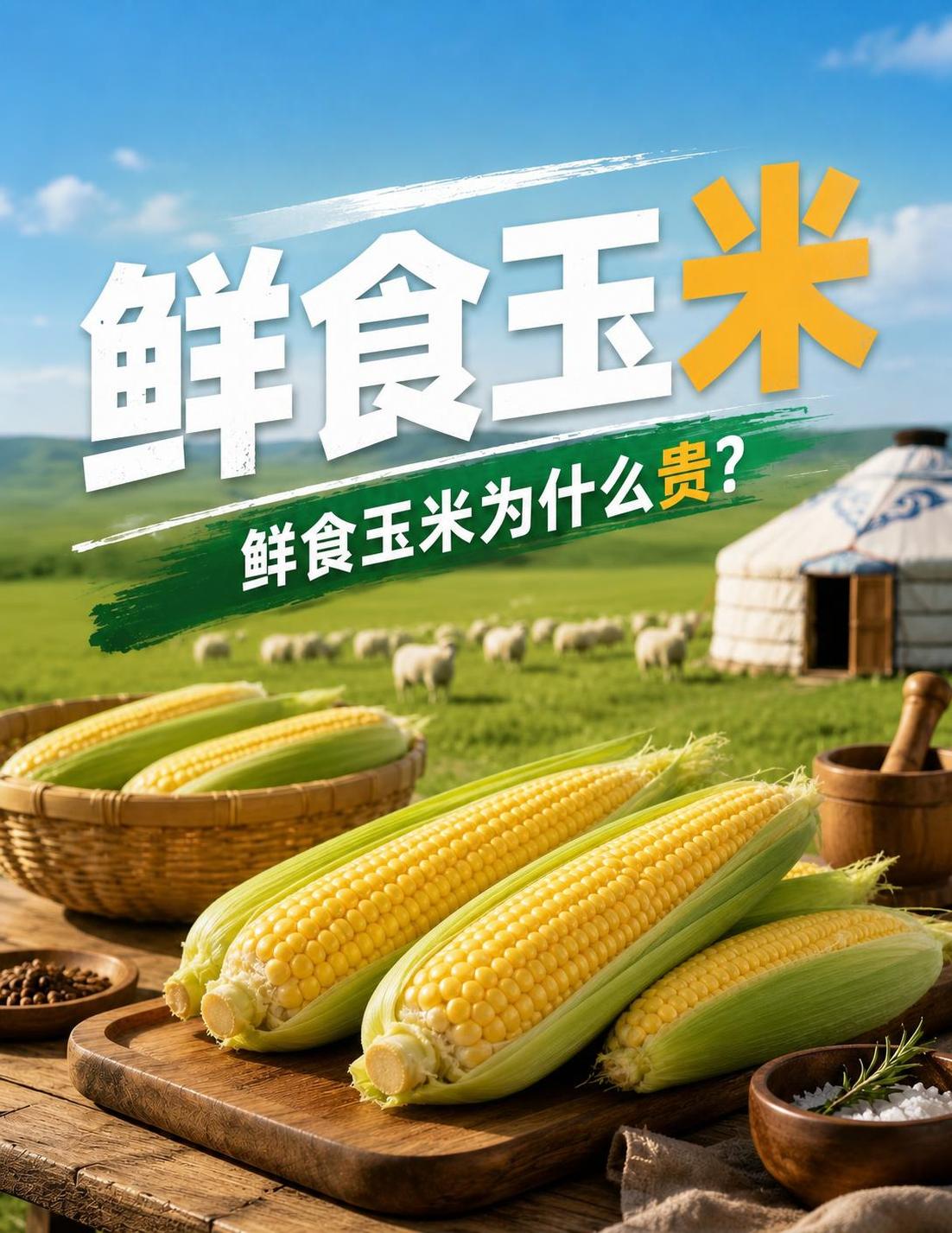 基于参考图的风格和排版进行修改，保持背景的内蒙古草原、蓝天白云… - 图片创意预览