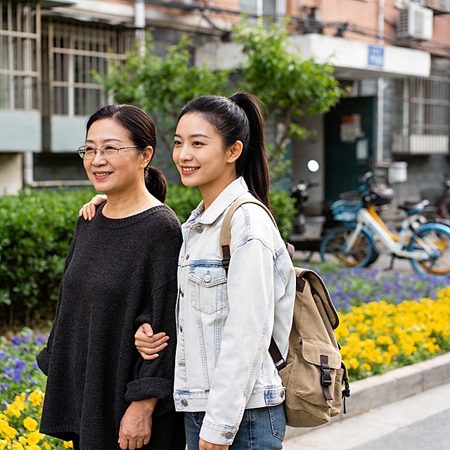 日常生活快照，非特定构图与打光，随手一拍的感觉，真实场景，一对中国母女，50岁的母亲和25岁的女儿，不同风格的母女，逼真，现实感，真人感，母女合影。生成20张