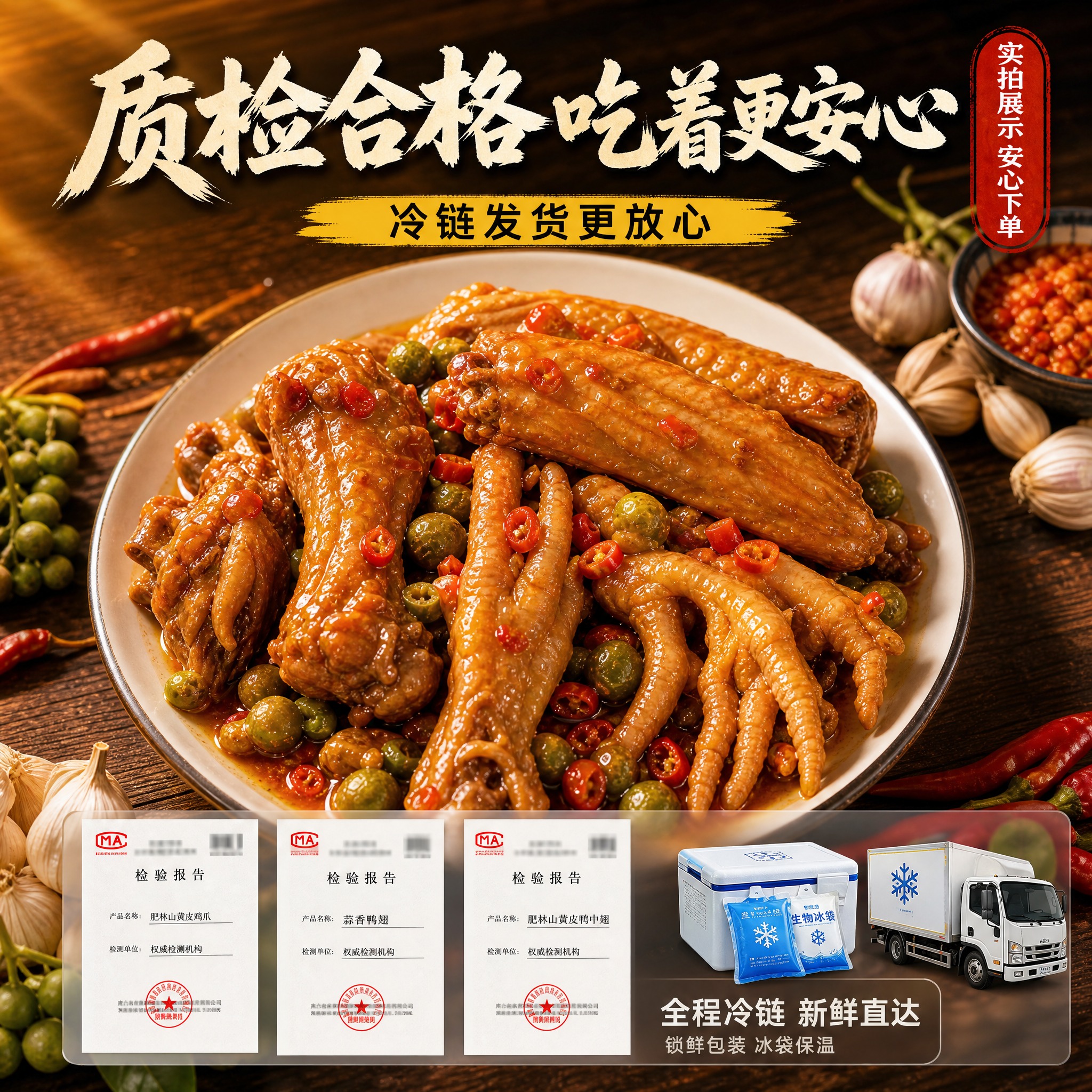 [主图-5] 第5张收口图，主题为质检合格 吃着更安心，核心任… - 图片创意预览