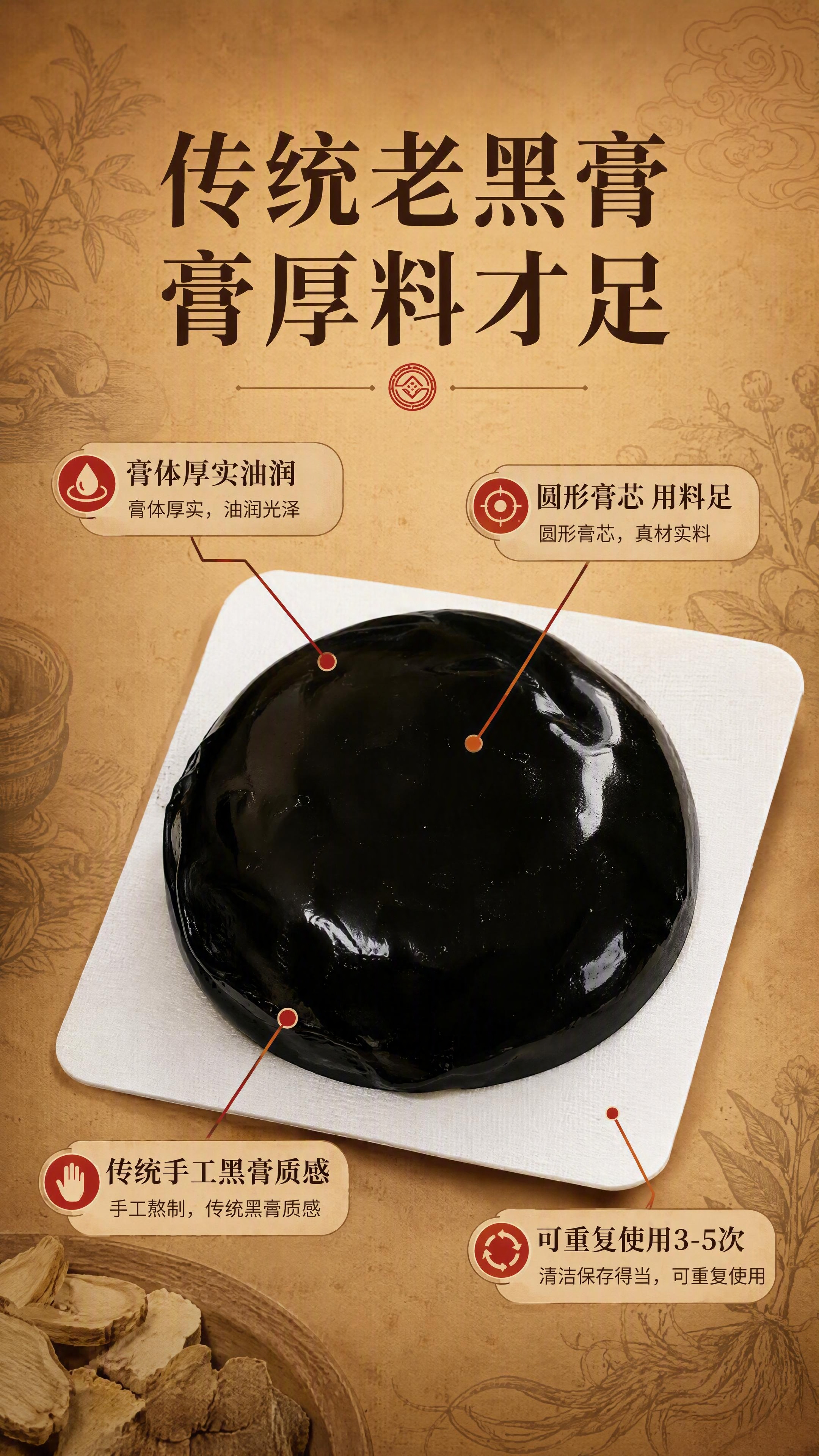 [商品] 使用【图1】肩腰腿痛保健贴（传统老黑膏）的黑膏贴部分… - 图片创意预览