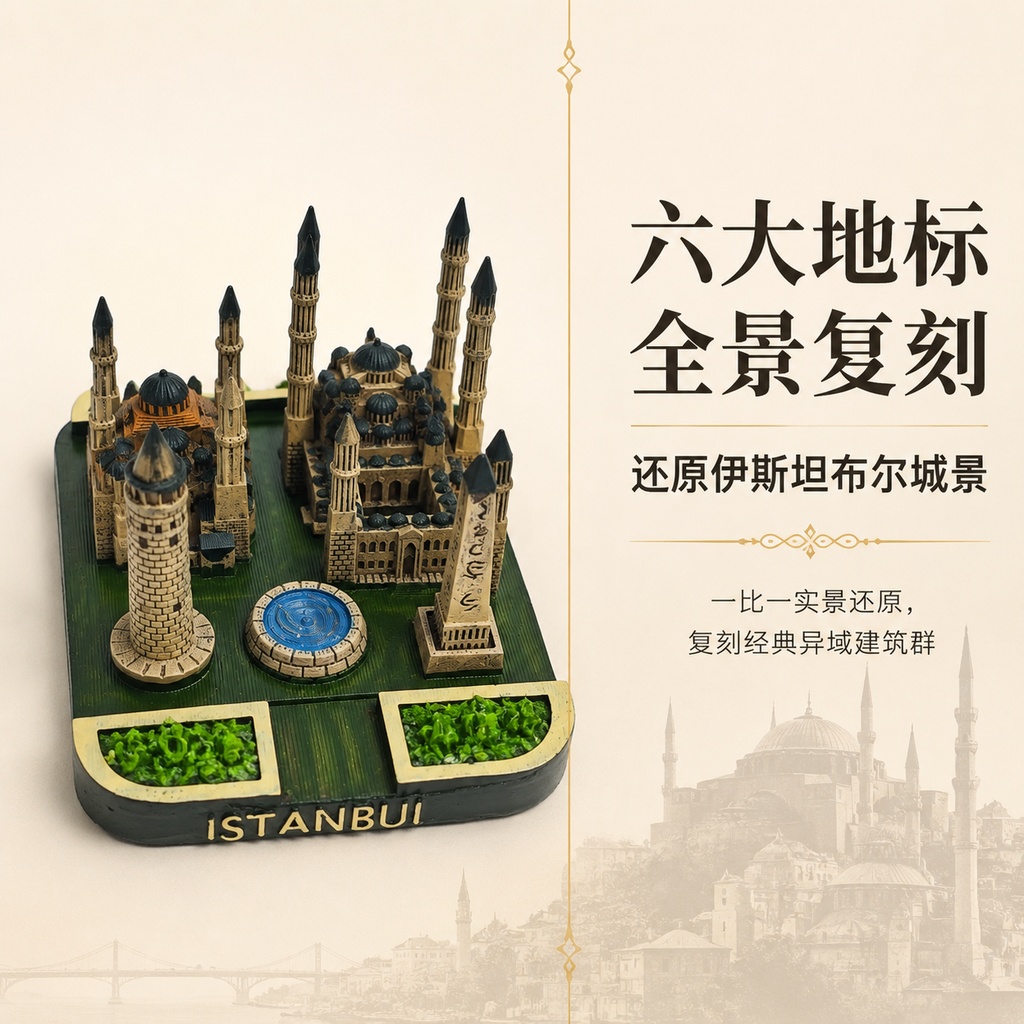 伊斯坦布尔全景摆件，六大地标全景复刻，还原伊斯坦布尔城景，1:… - 图片创意预览