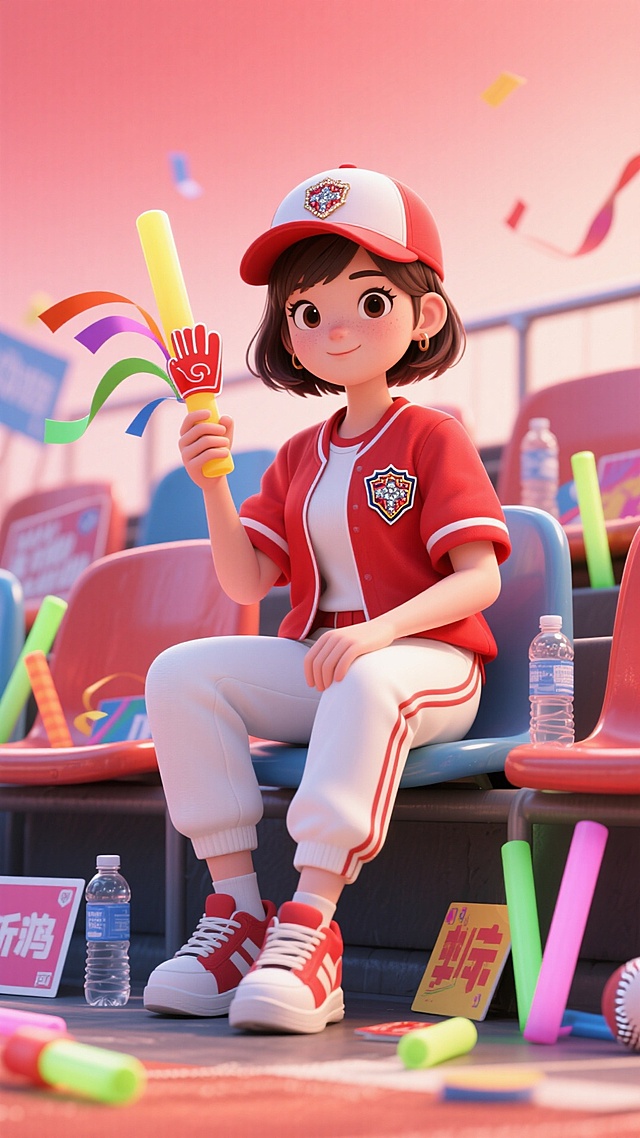 ⚾短发女孩棒球风应援，热情似火🔥