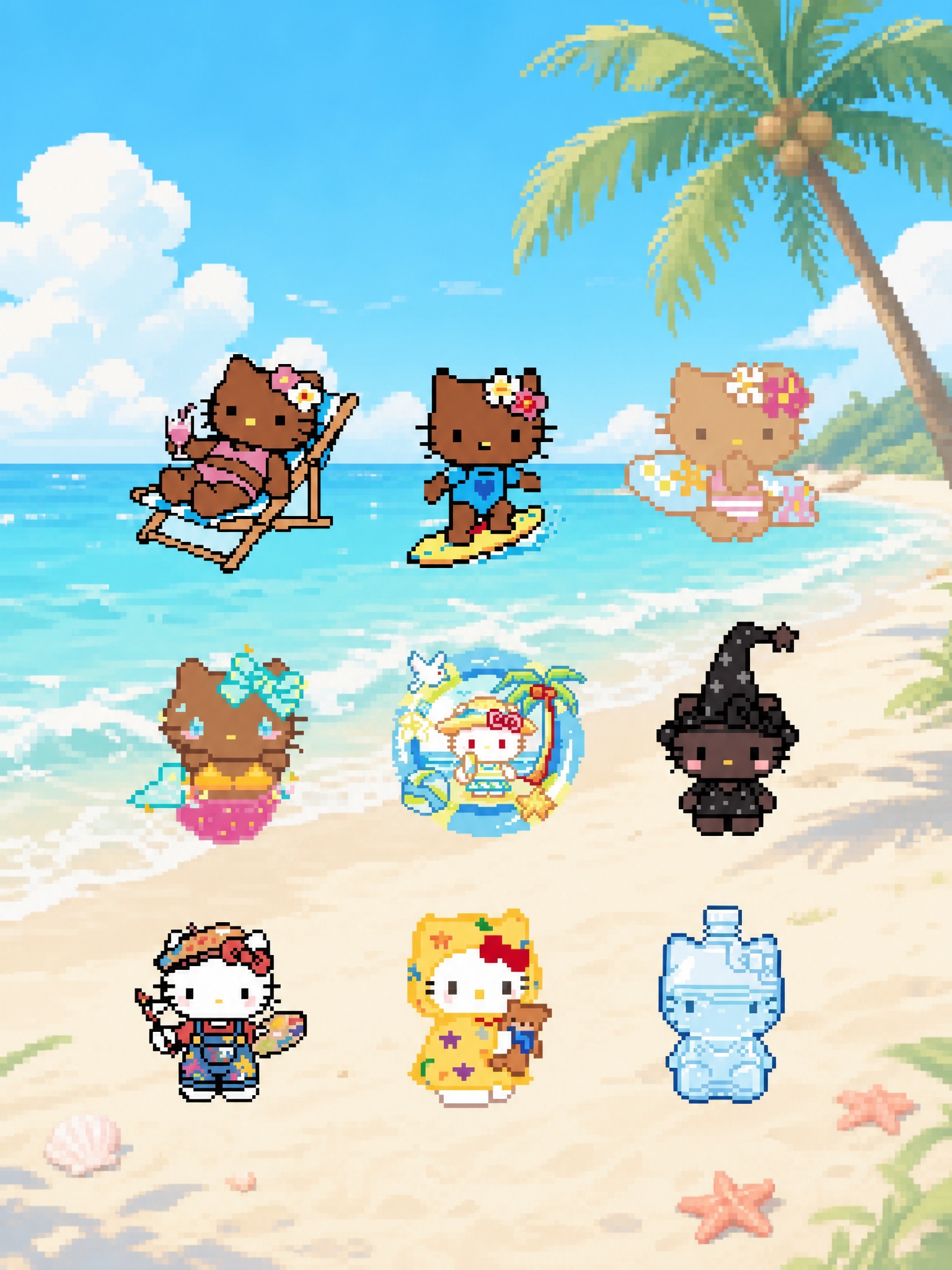 删除顶部的"Hello kitty"文字和星星装饰；将第一张图… - 图片创意预览