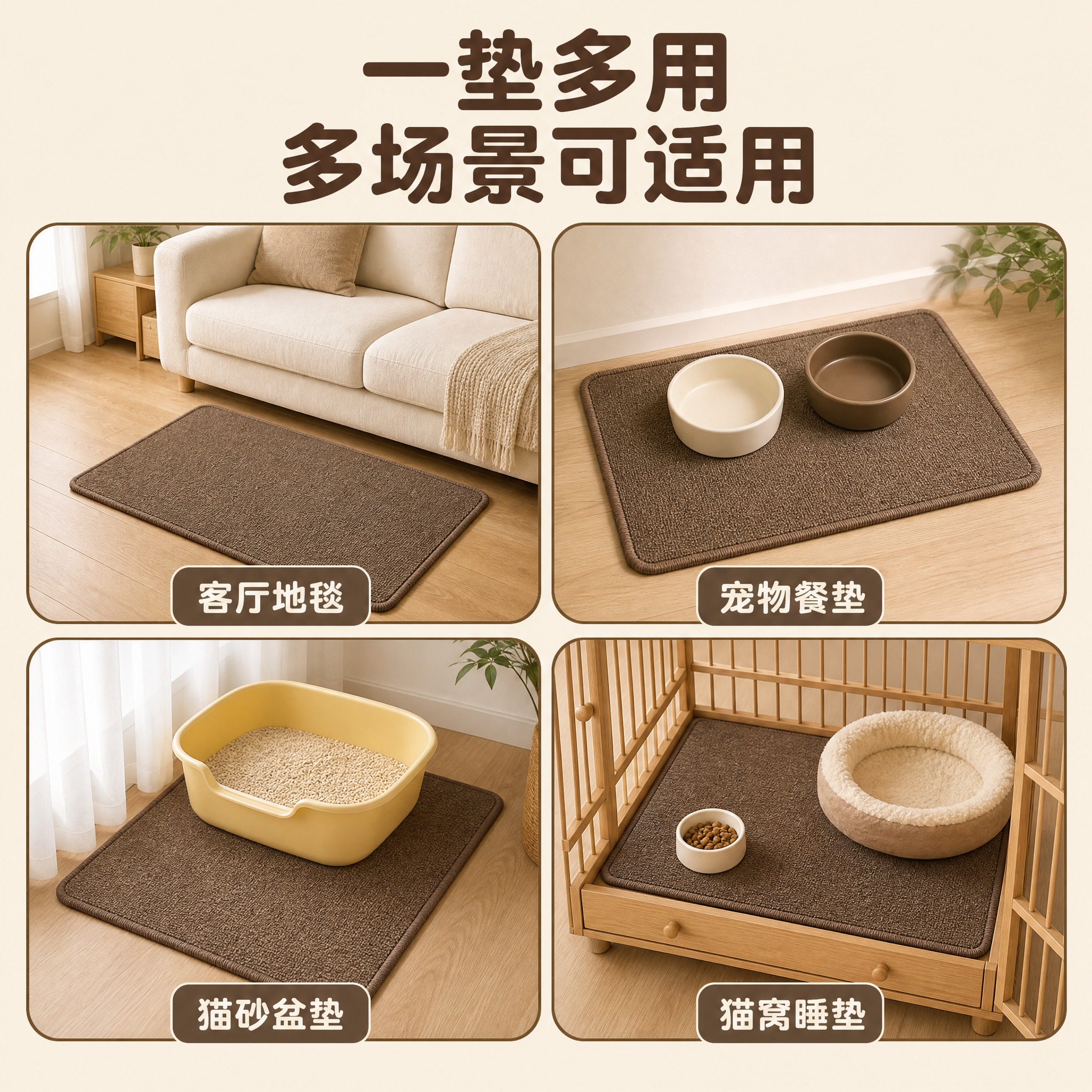 [主图-3] 一垫多用 多场景适用展示 [统一基调] 暖调奶油… - 图片创意预览