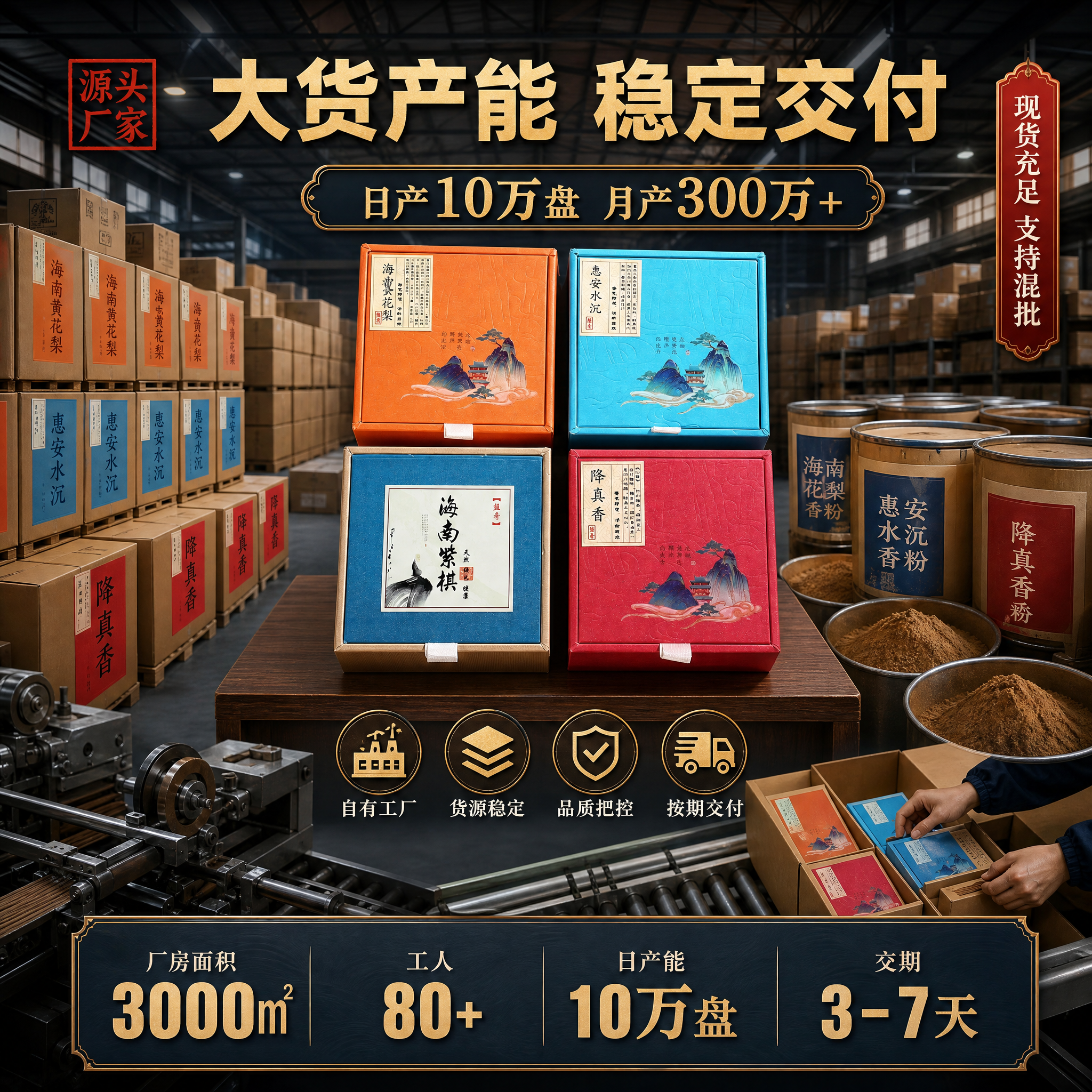 [主图-2] 产能与规模实力图，展示工厂大货生产能力与原料储备… - 图片创意预览