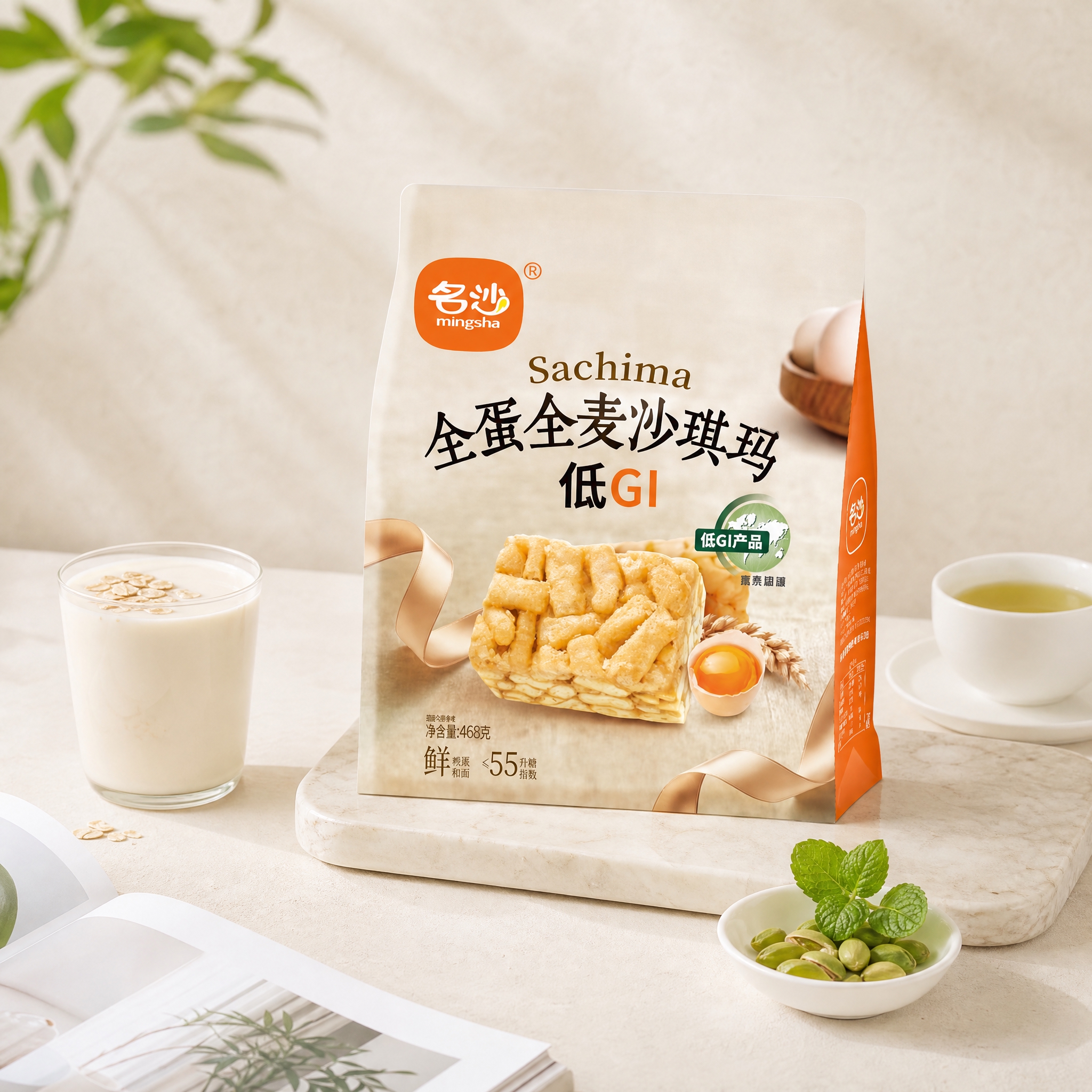[总纲] 小红书种草高级风格美食摄影，突出“低GI 升糖慢 轻… - 图片创意预览