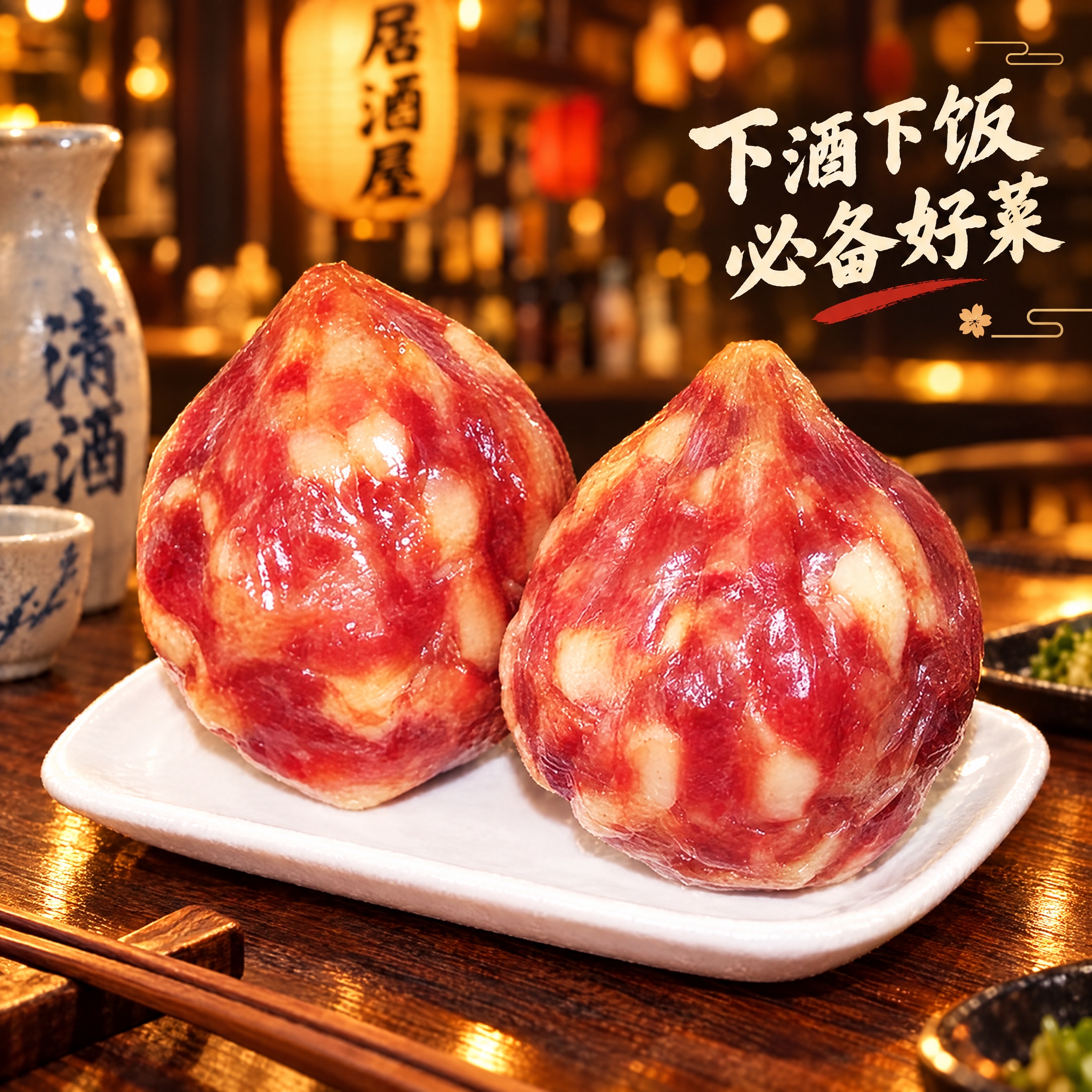 香肚电商详情图，1:1正方形构图，香肚产品占据画面大面积，保持… - 图片创意预览