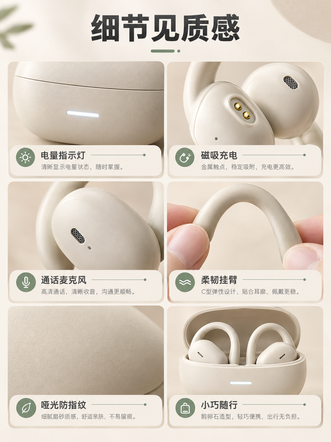 [商品] 使用【图1】开放式挂耳蓝牙耳机概念图：保留三色豆状主… - 图片创意预览