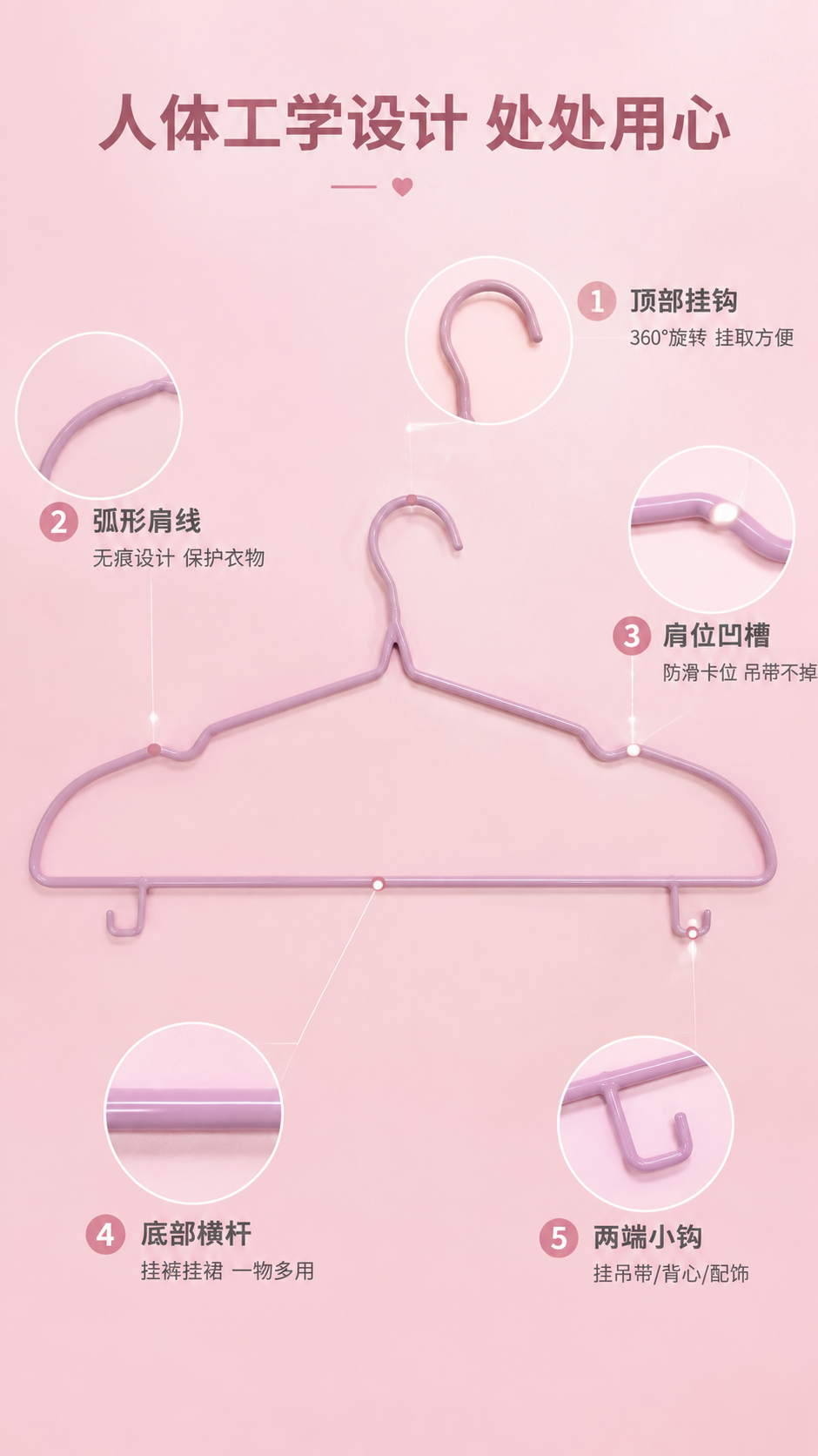 [商品] 使用【图1】浅粉色浸塑衣架；保留完整结构、弧形肩线、… - 图片创意预览