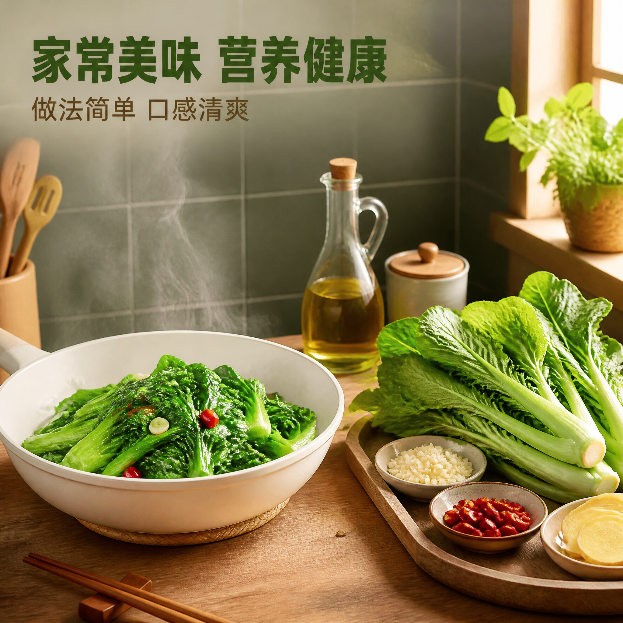 [主图-4] 芥菜 家庭烹饪与成品展示主题。 [统一基调] 整… - 图片创意预览