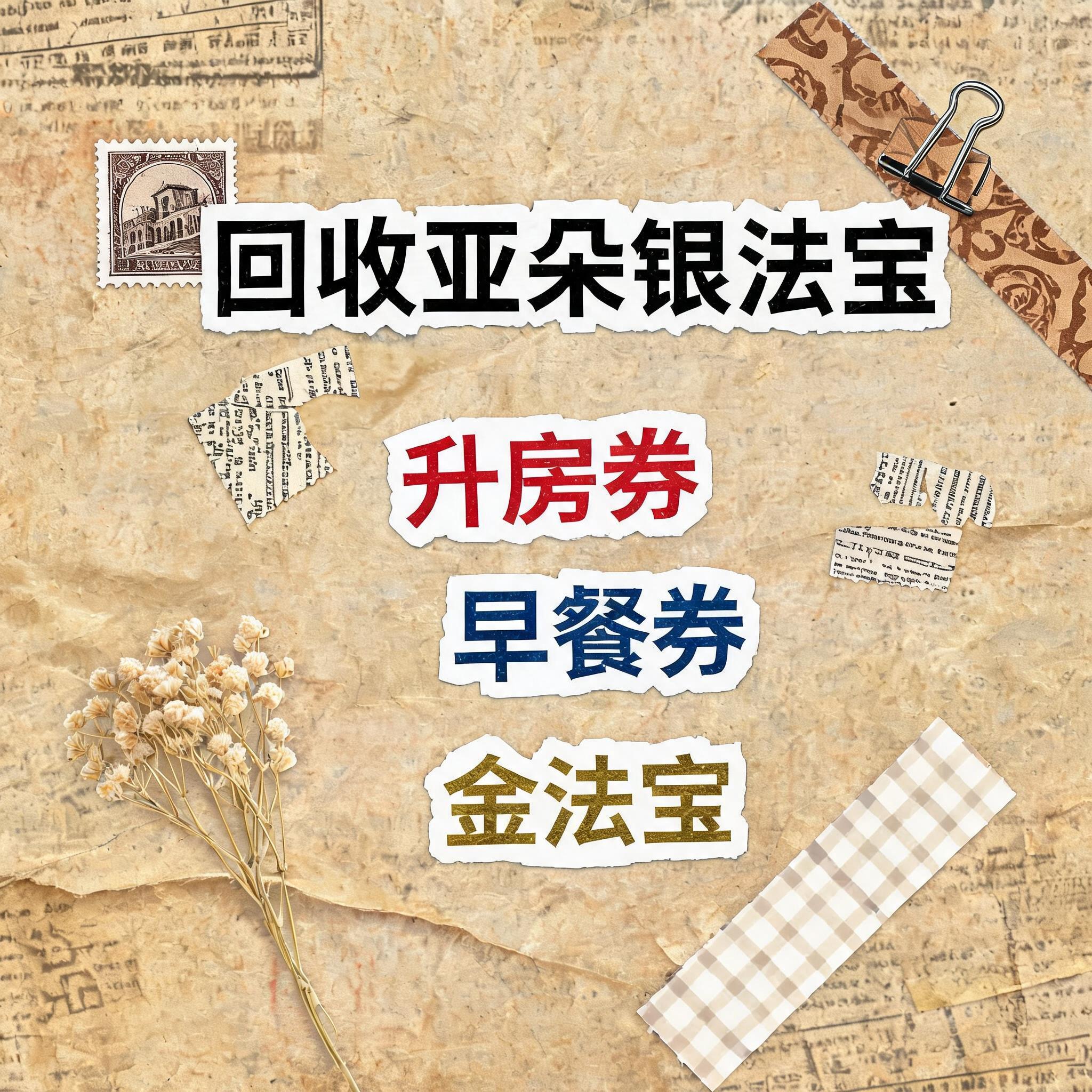 小红书大字封面，复古手账拼贴风格，参考图风格，主题文字为"回收… - 图片创意预览