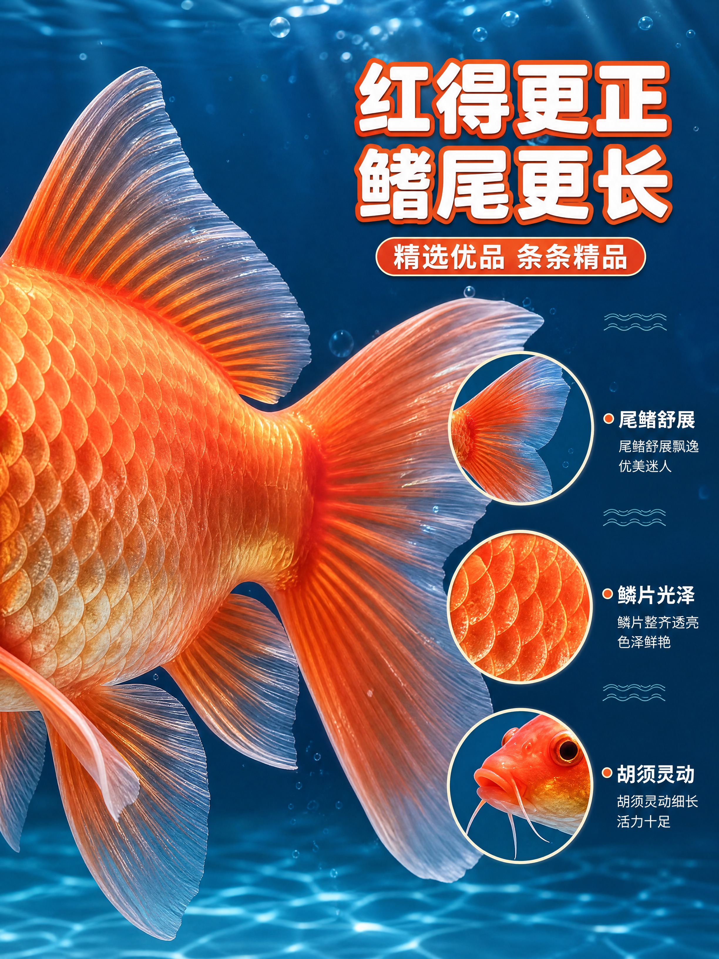 [商品] 使用【图4】中国台湾红蝴蝶鲤；保留鱼的橙红色鳞片、长… - 图片创意预览