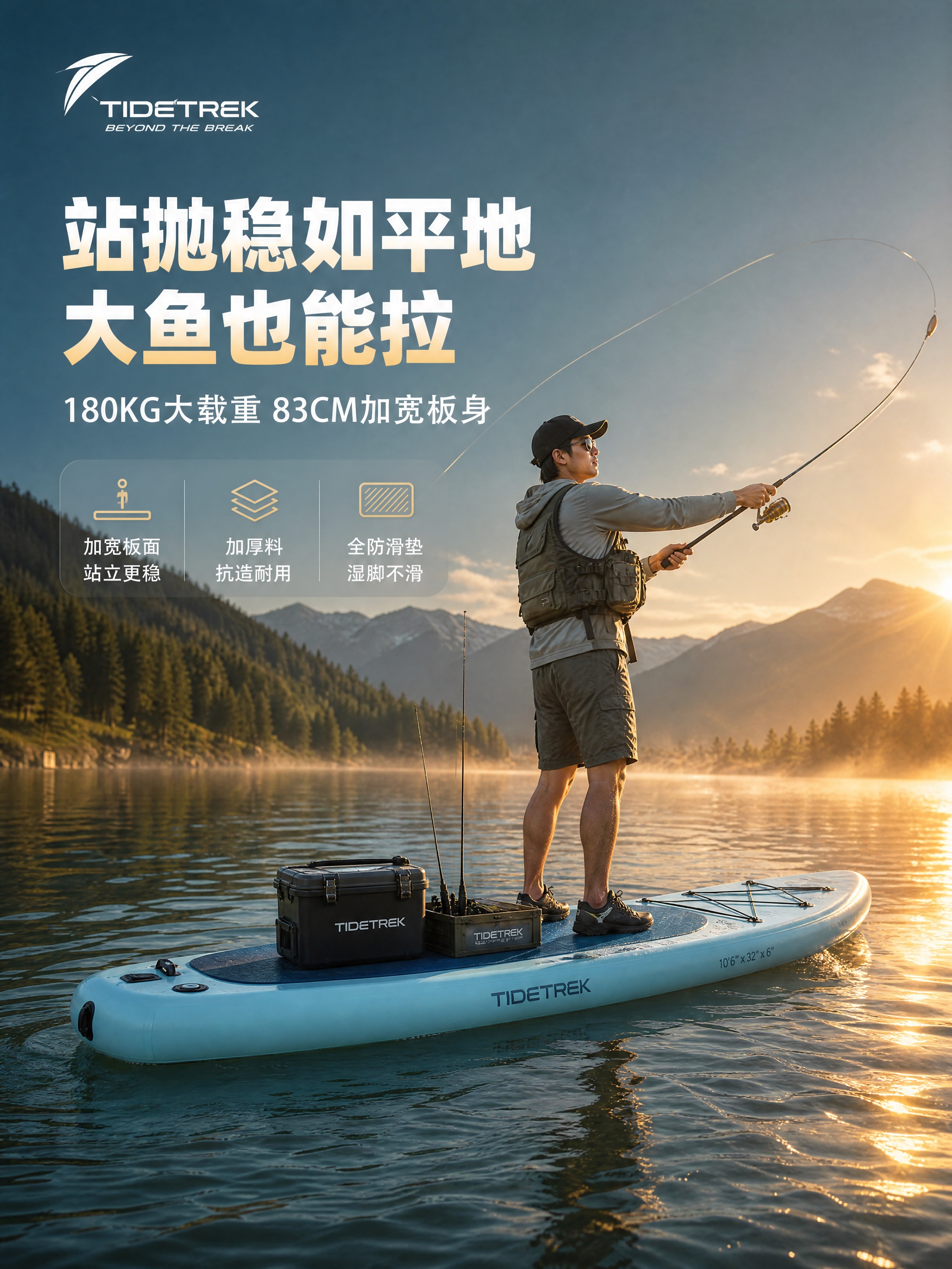 [商品] 使用【图1】TIDETREK路亚钓鱼SUP充气桨板；… - 图片创意预览