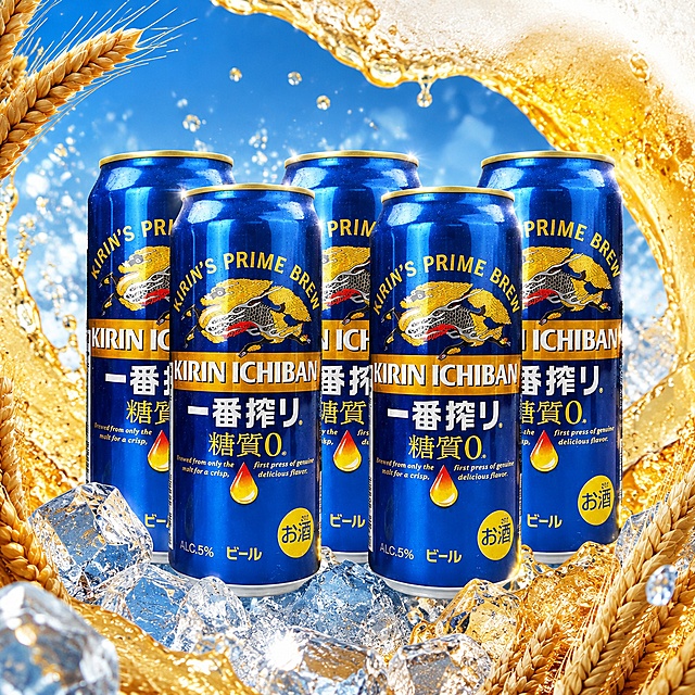 「图片1」生成800*800的电商海报，背景上有啤酒液、小麦、冰块元素