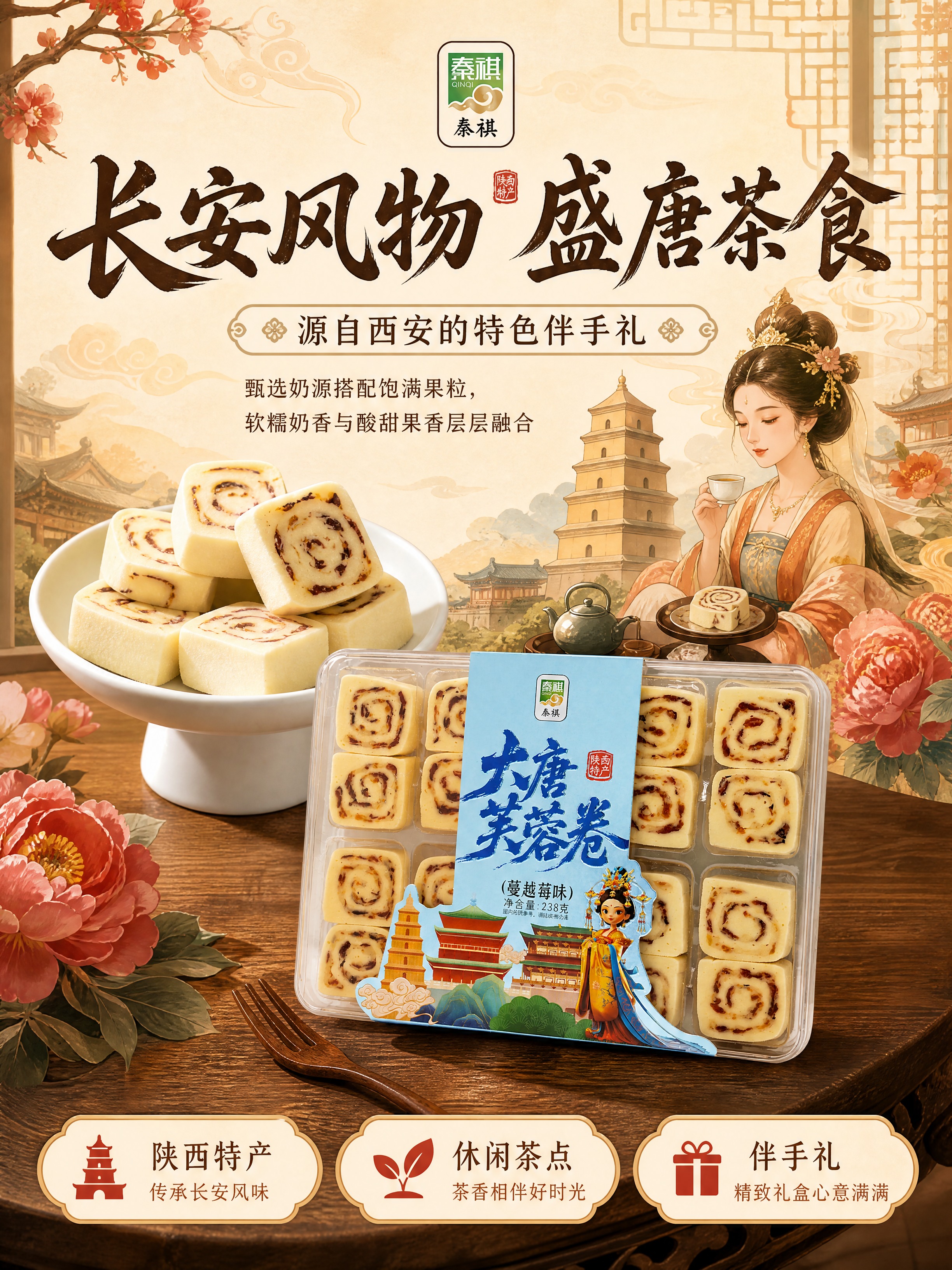 [商品] 使用【图5】【图7】大唐芙蓉卷产品图；保留产品方形卷… - 图片创意预览