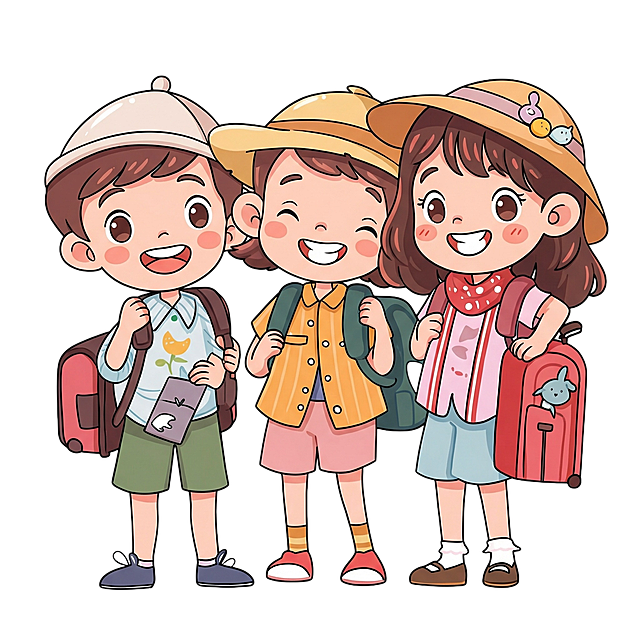 帮我根据图片2的风格修改一下图片一三个小学生的图片风格