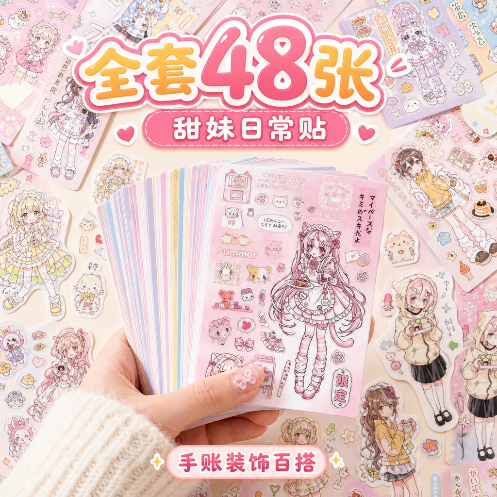 1:1电商SKU主图，甜美可爱软萌少女风，明亮通透的奶油白+浅… - 图片创意预览