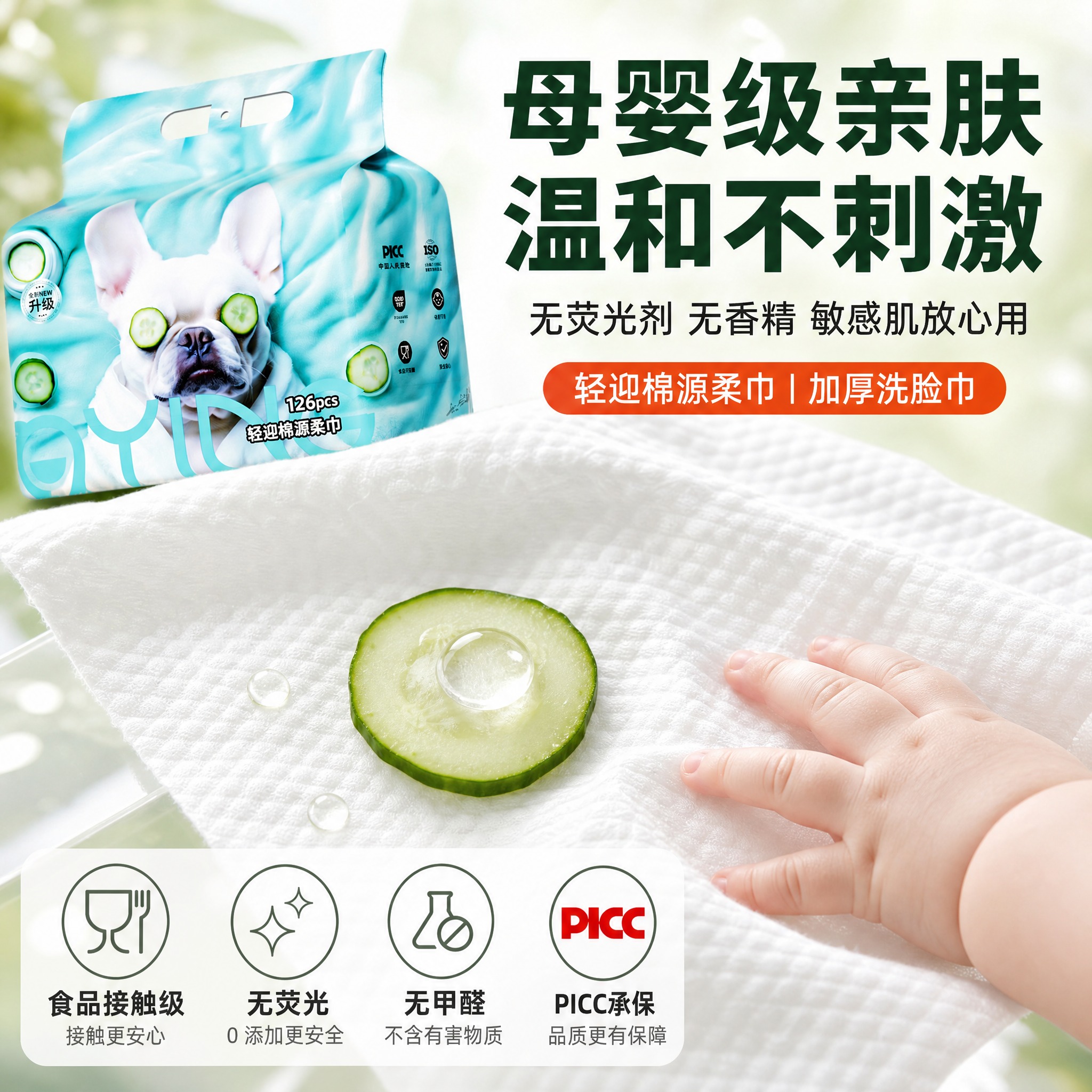 [主图-7] 轻迎棉源柔巾 加厚洗脸巾 材质安全 亲肤无刺激… - 图片创意预览