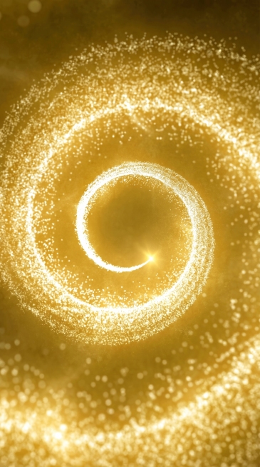 保持原图金色粒子螺旋漩涡效果，金色散景背景，改为1080*1920尺寸预览效果