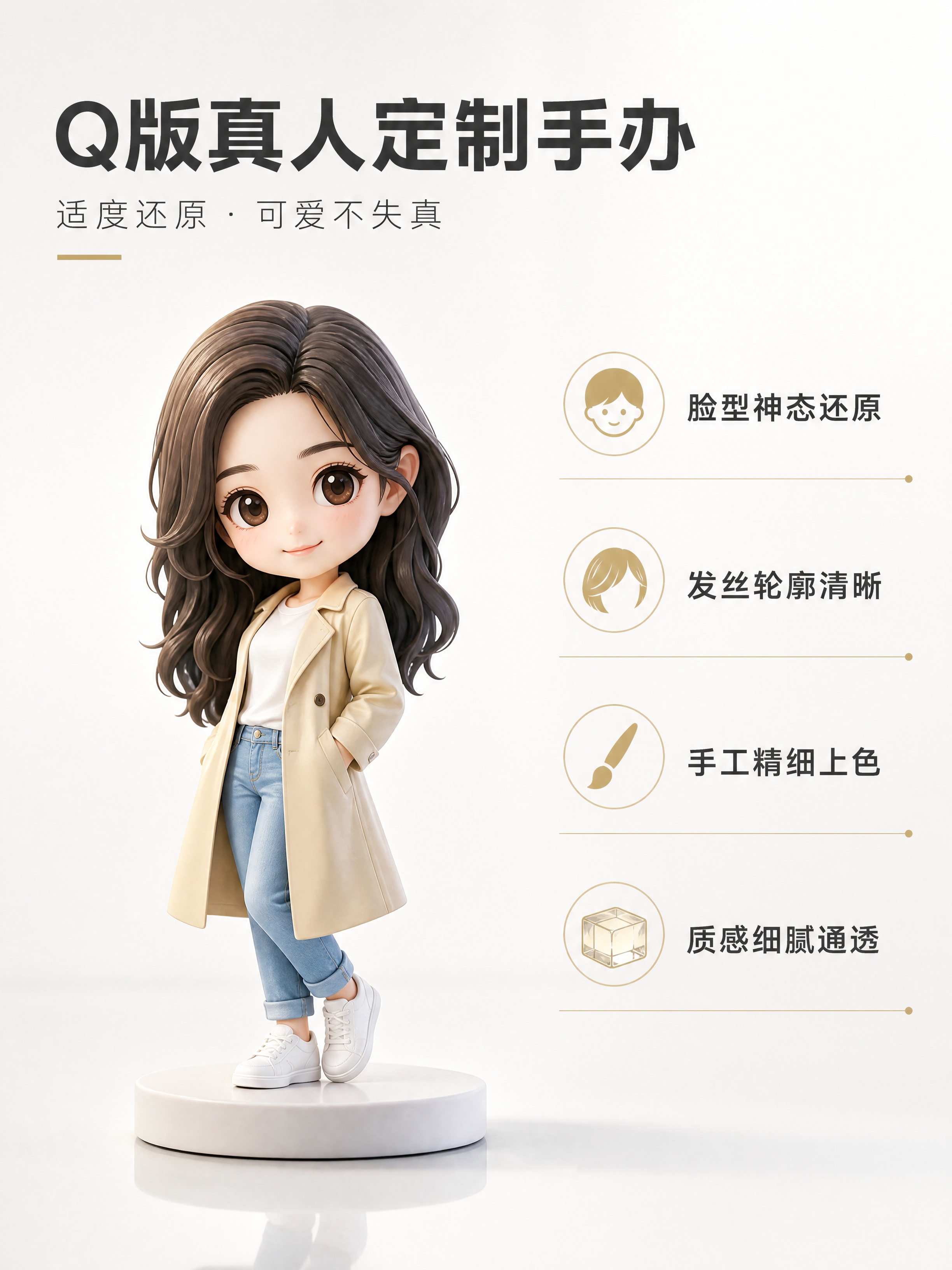 [商品] 3D打印Q版真人定制手办，大头小身可爱比例，适度卡通… - 图片创意预览