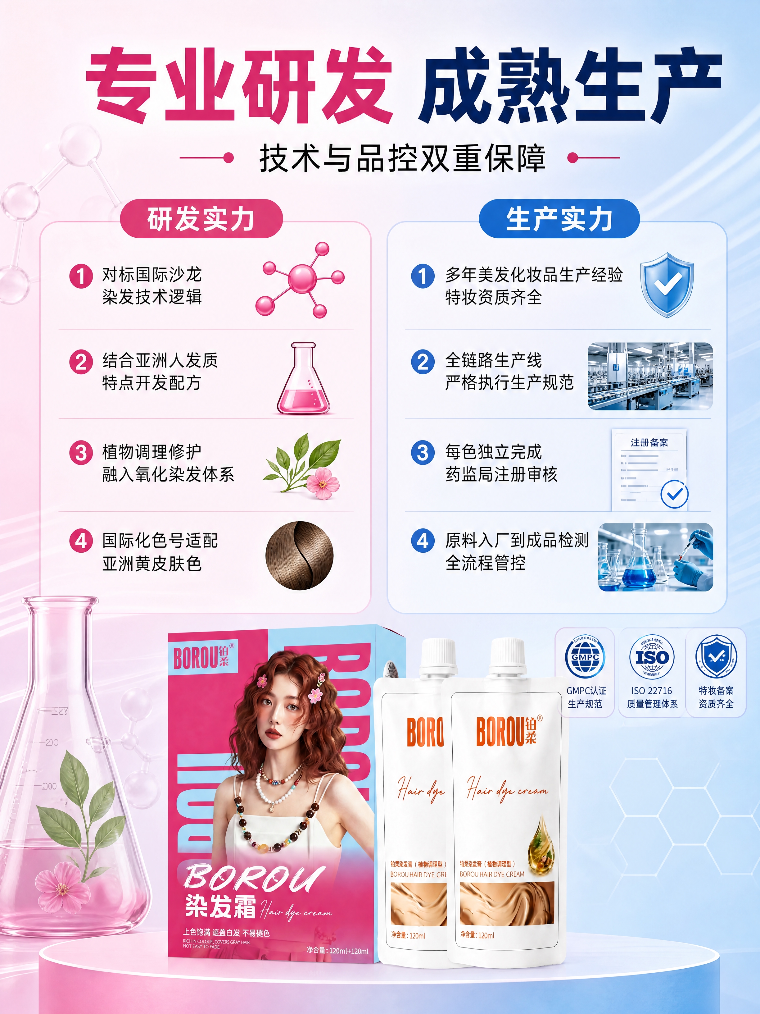 [商品] 使用【图1】BOROU铂柔染发霜产品（含外包装盒+两… - 图片创意预览
