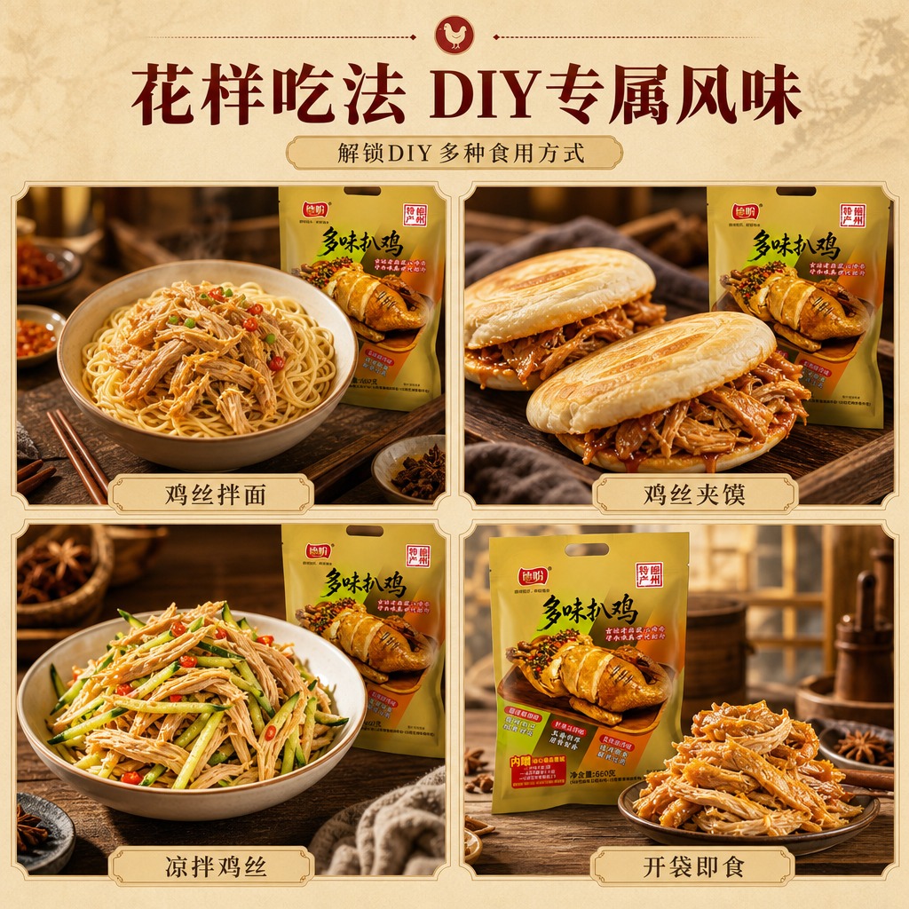 [商品] 使用【图1】德盼多味扒鸡金色包装袋；保留包装所有外观… - 图片创意预览