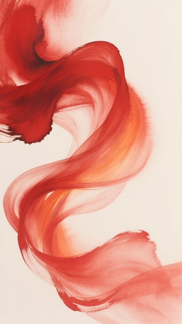 一幅以中国传统水墨画风格绘制的红色背景图，画面中流动的红色绸缎以写意的笔触呈现，墨色浓淡交织形成自然的纹理变化，红色从深沉的朱红渐变到明亮的橘红，光影效果如同清晨的阳光透过薄雾洒在丝绸上，形成柔和的高光和朦胧的阴影，整体营造出典雅而富有诗意的氛围，红色的绸缎在画面中呈现出飘逸灵动的曲线，仿佛在微风中轻轻舞动。预览效果