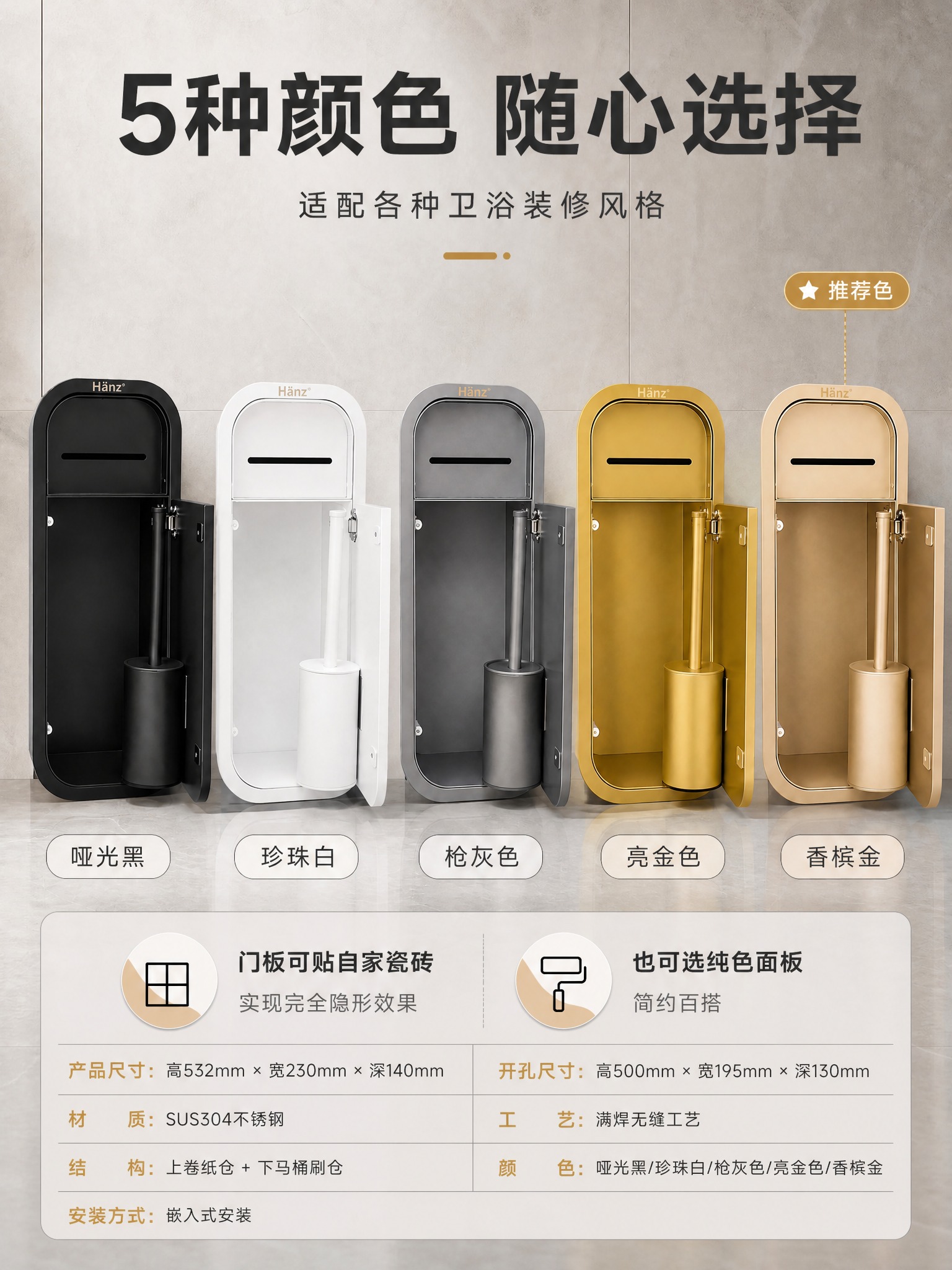 修改这张5色SKU图，在底部增加详细参数信息区： 1. 保持上… - 图片创意预览