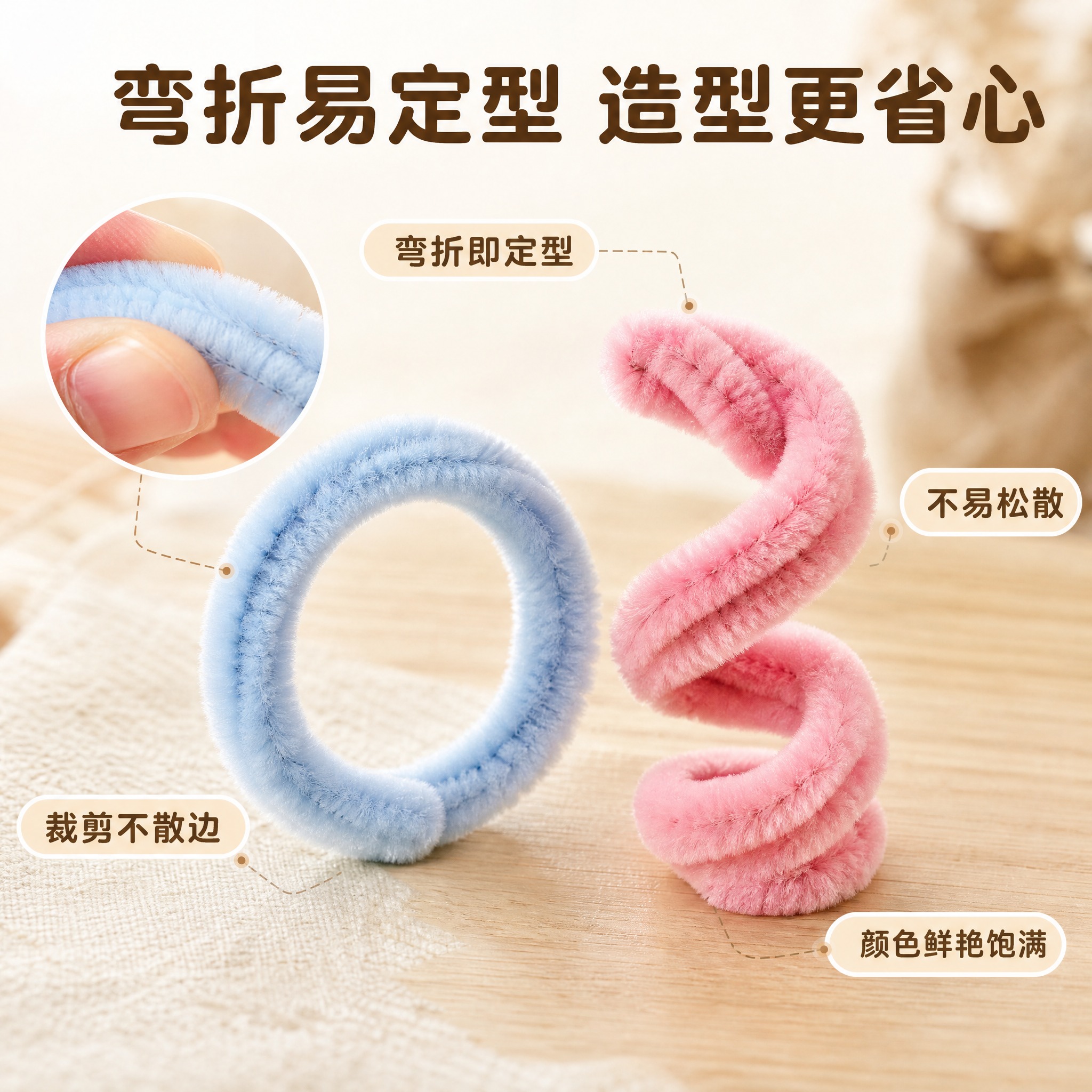[主图-2] 彩色扭扭棒毛根条。主题为核心卖点性能证明，唯一任… - 图片创意预览