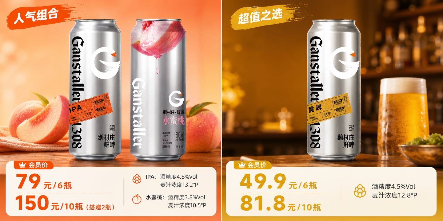 [商品] 左半部分使用【图3】IPA和【图7】水蜜桃果啤，右半… - 图片创意预览