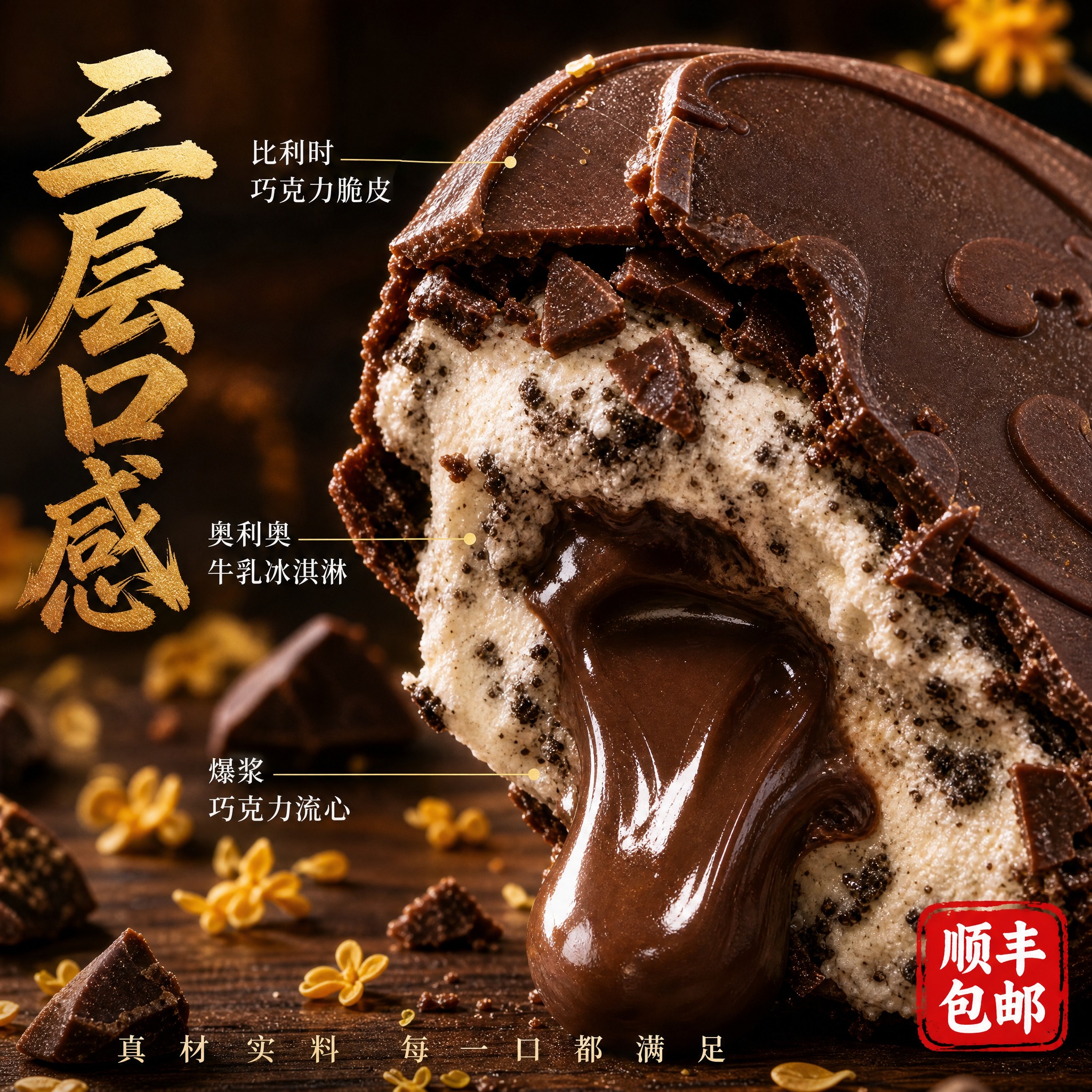 [主图-3] 细节与成分 三层口感微距特写 突出用料与口感层次… - 图片创意预览