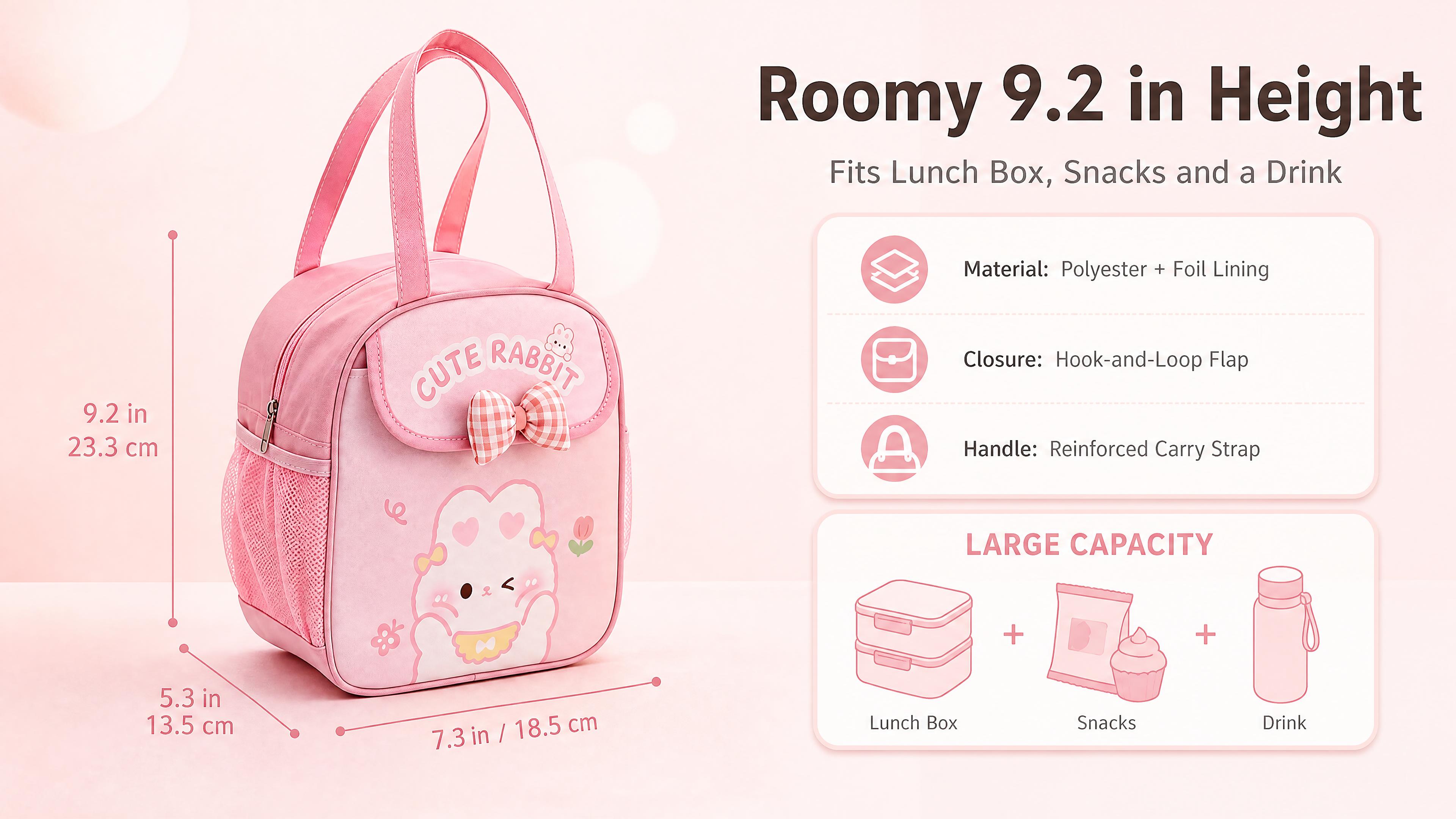 [商品] 使用【图2】的粉色 CUTE RABBIT 便当包作… - 图片创意预览