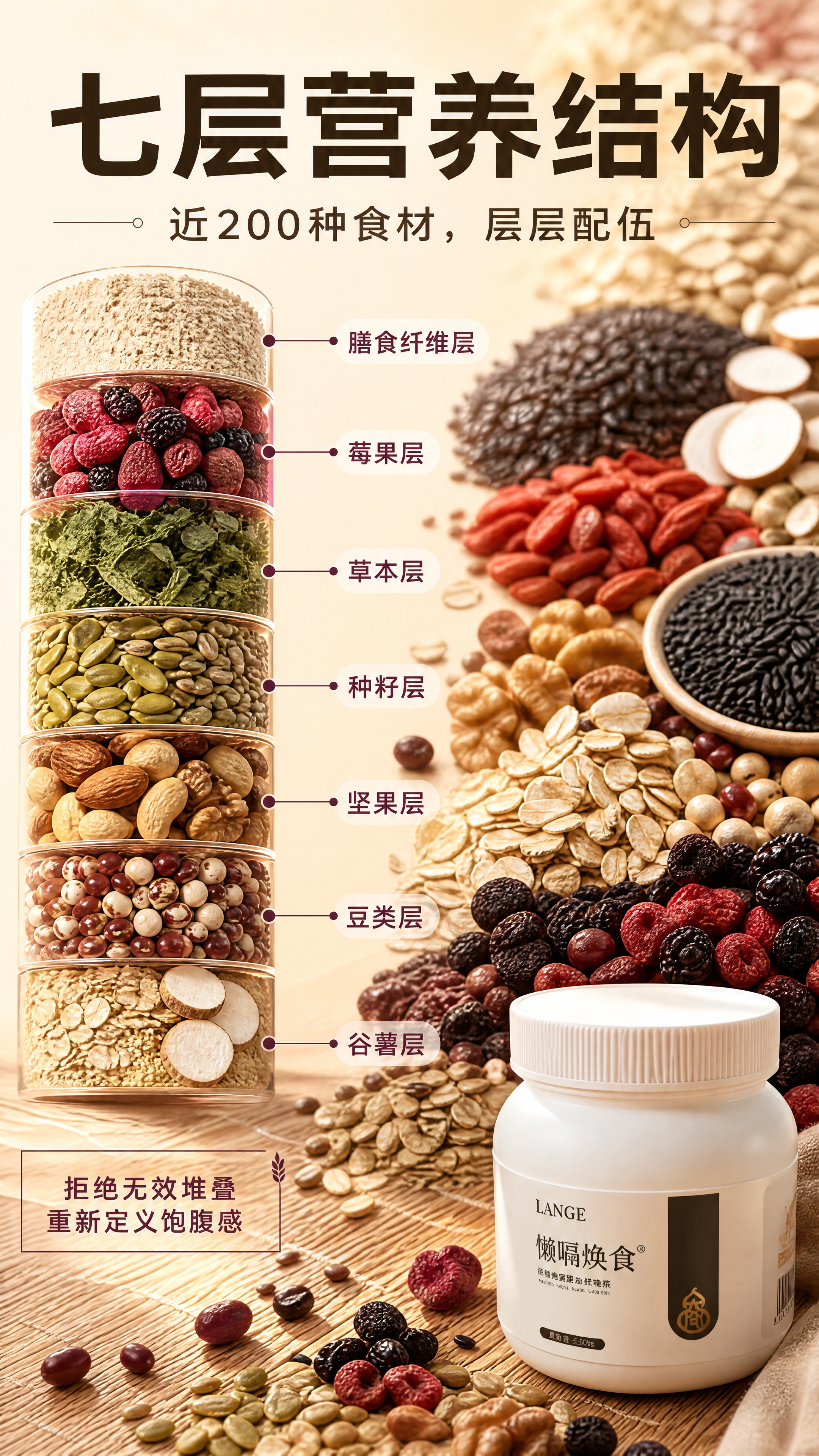 [商品] 使用图片1中的「懒嗝焕食」白色圆罐作辅助出现，置于画… - 图片创意预览
