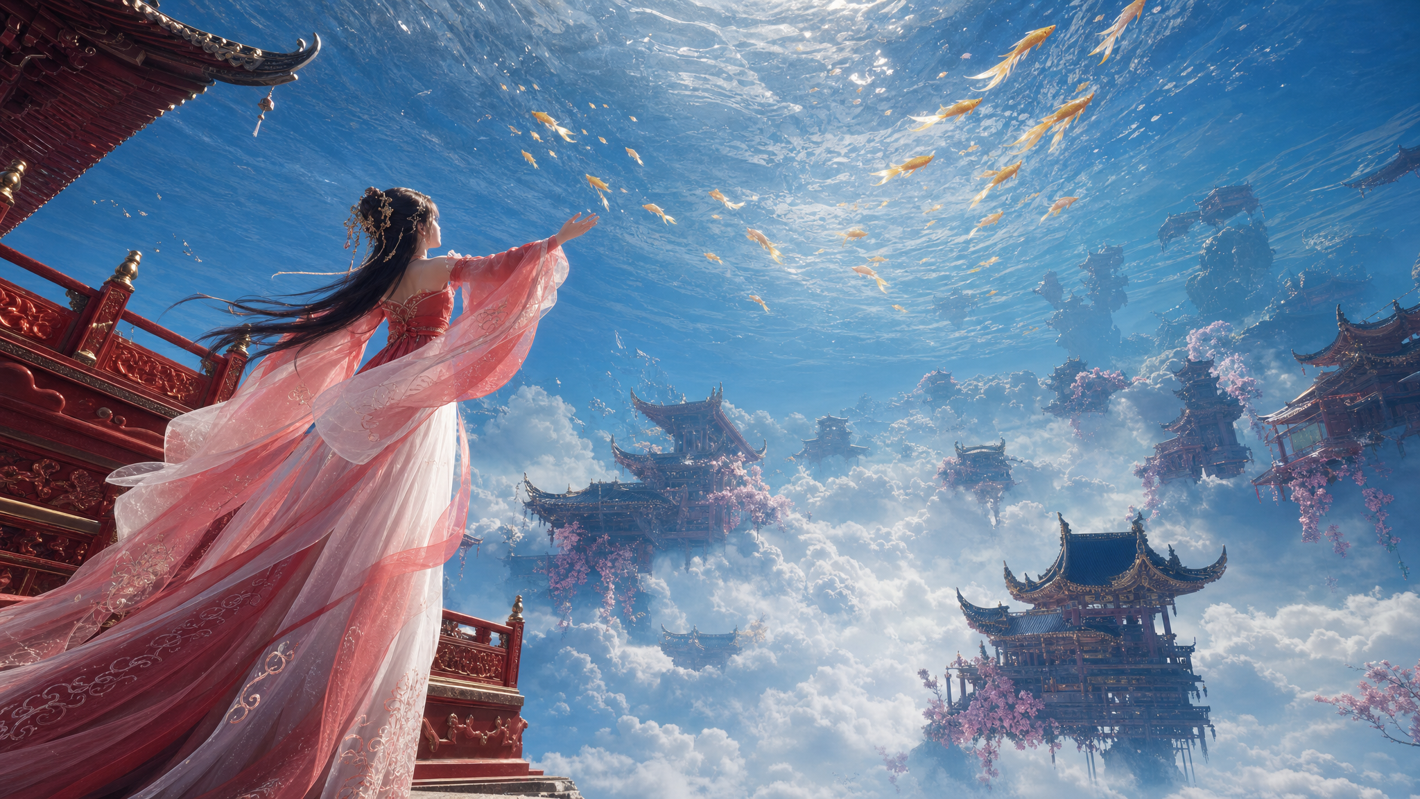 横屏16:9，超低角度仰拍+0.3倍速纵深推进+轻微环绕运镜，… - 图片创意预览