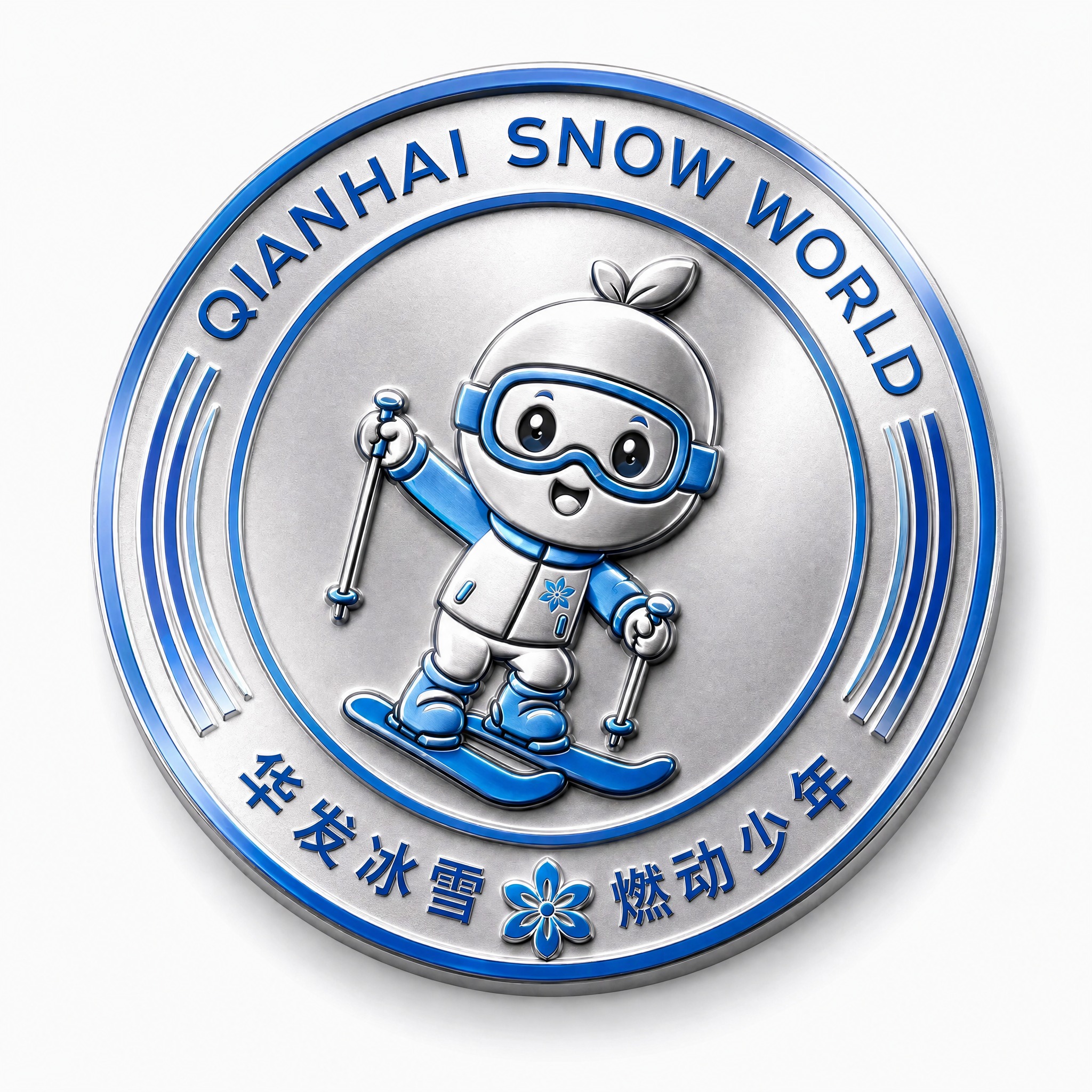 修改这枚圆形徽章的字体：上半部分环形英文"QIANHAI SN… - 图片创意预览