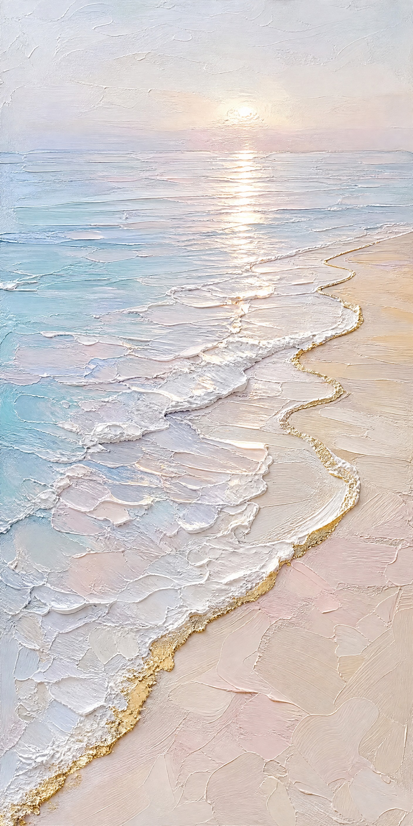 [主图] 奶油厚刮刀肌理海边油画玄关装饰画。 [氛围风格] 简… - 图片创意预览