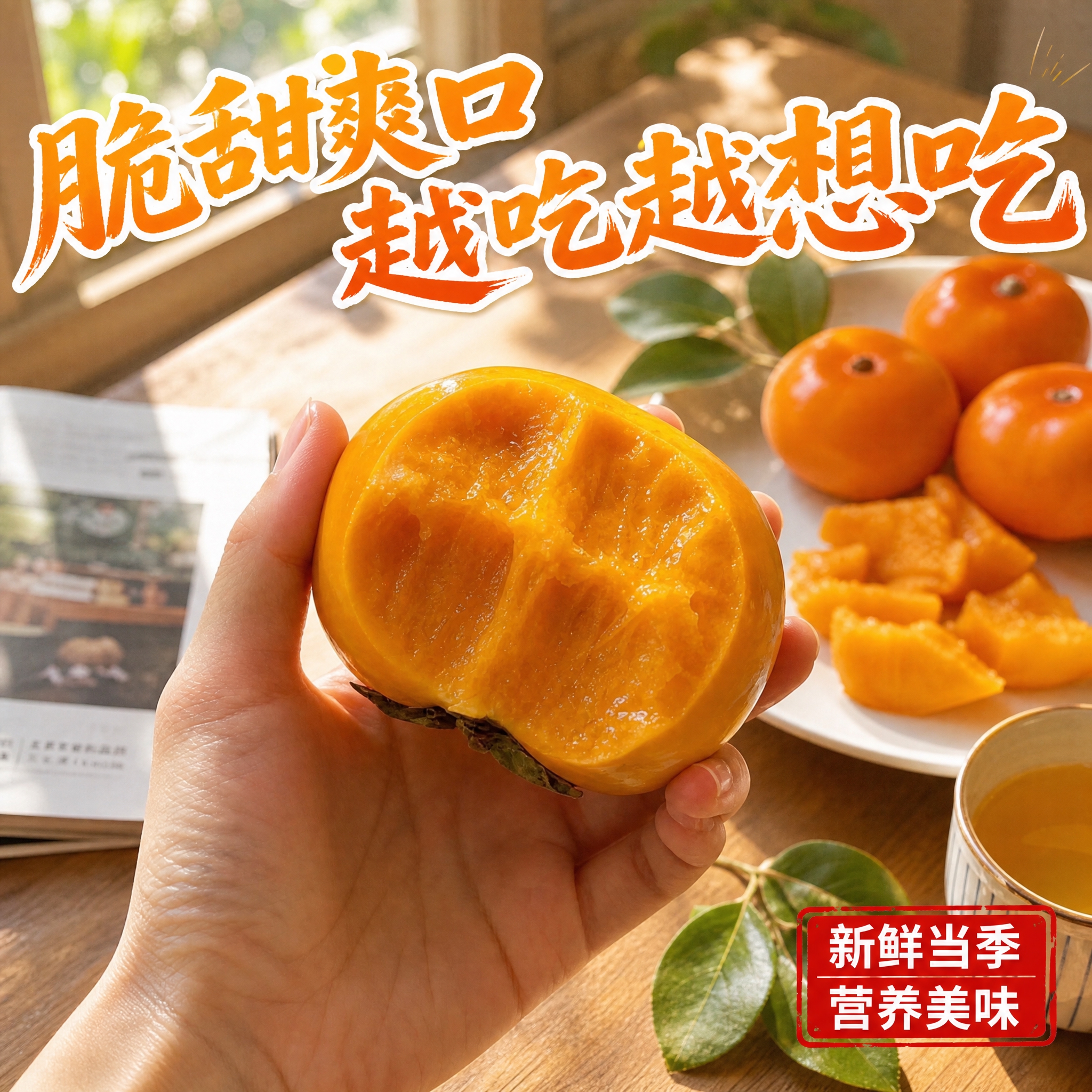 [主图-4] 场景体验 巧克力脆柿食用场景主题。 [统一基调]… - 图片创意预览