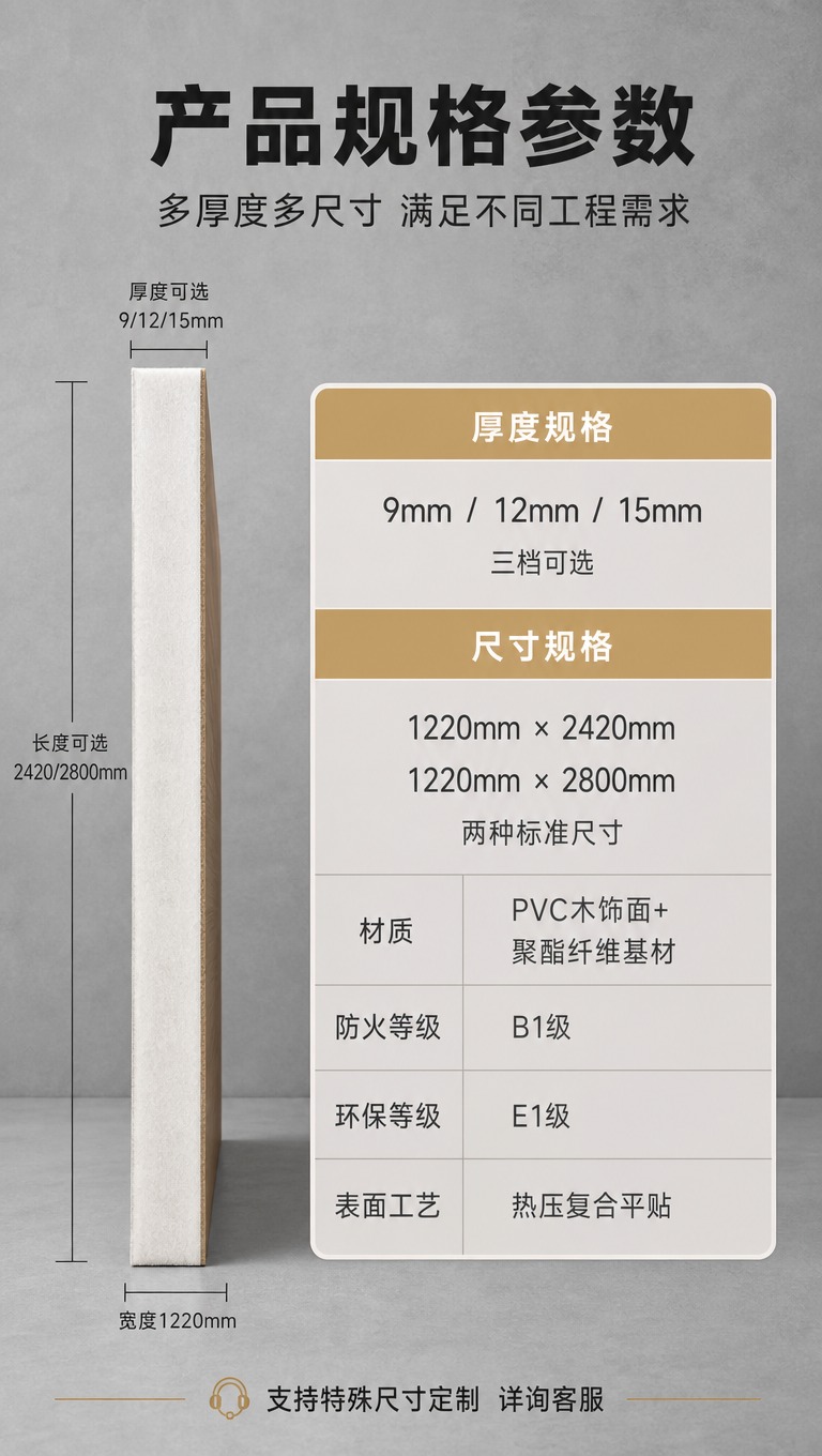[商品] 使用【图4】木饰面聚酯纤维吸音板侧面展示图；保留板材… - 图片创意预览