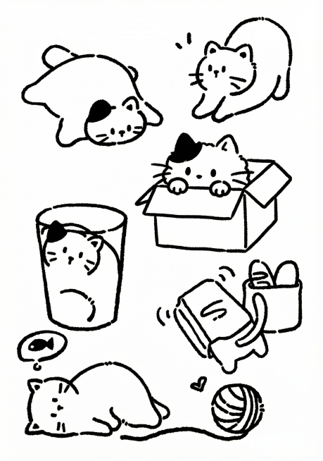 帮我延展猫咪扒在纸箱上露出脑袋和爪子预览效果