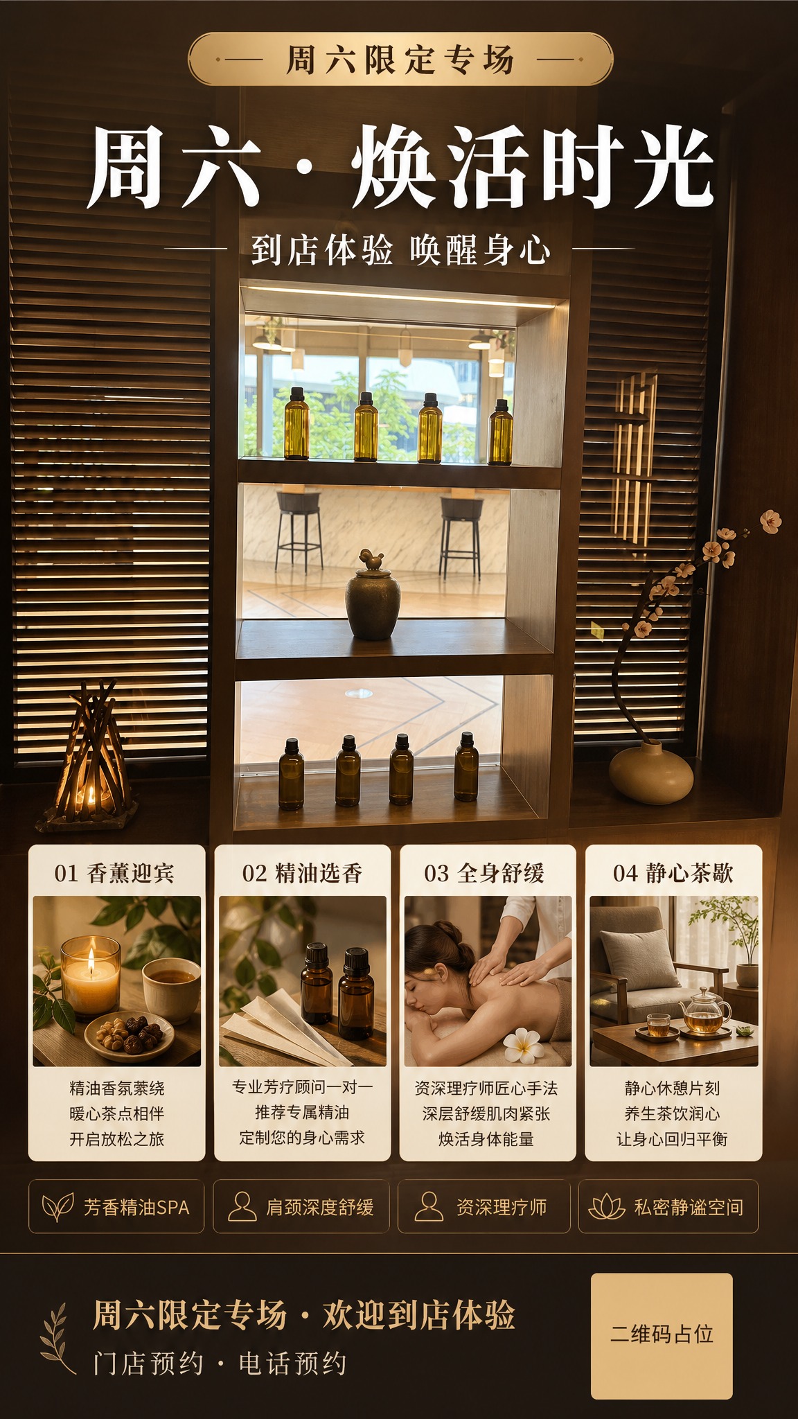 以这张 SPA 门店实景照片为基础，制作一张竖版手机端朋友圈海… - 图片创意预览