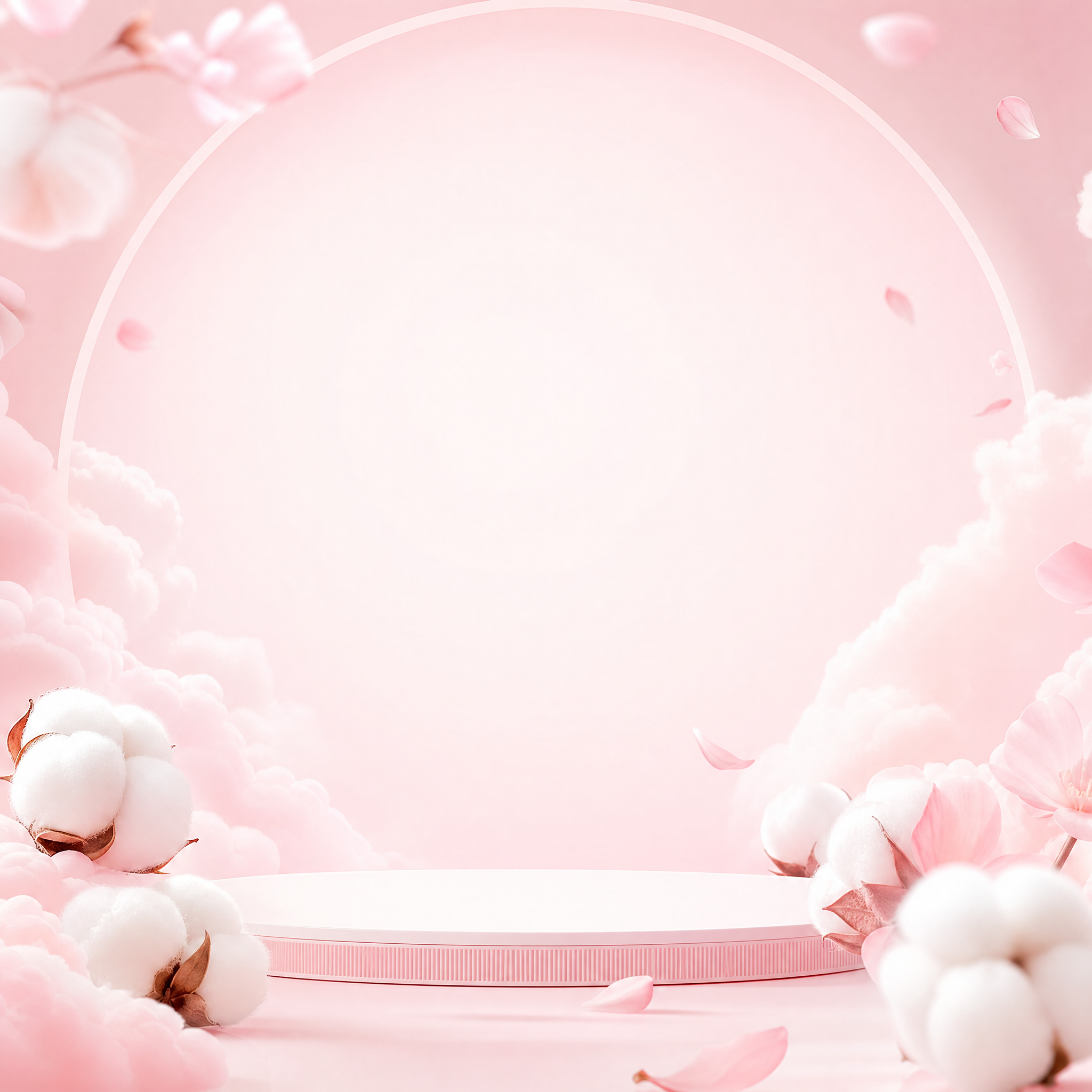 卫生巾产品背景图，柔和温馨的粉色调，干净简约的现代风格，画面中… - 图片创意预览