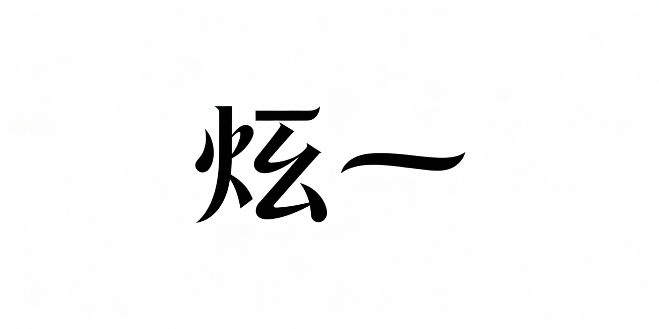 将“炁一”这两个字设置成一个具有创新的字体预览效果