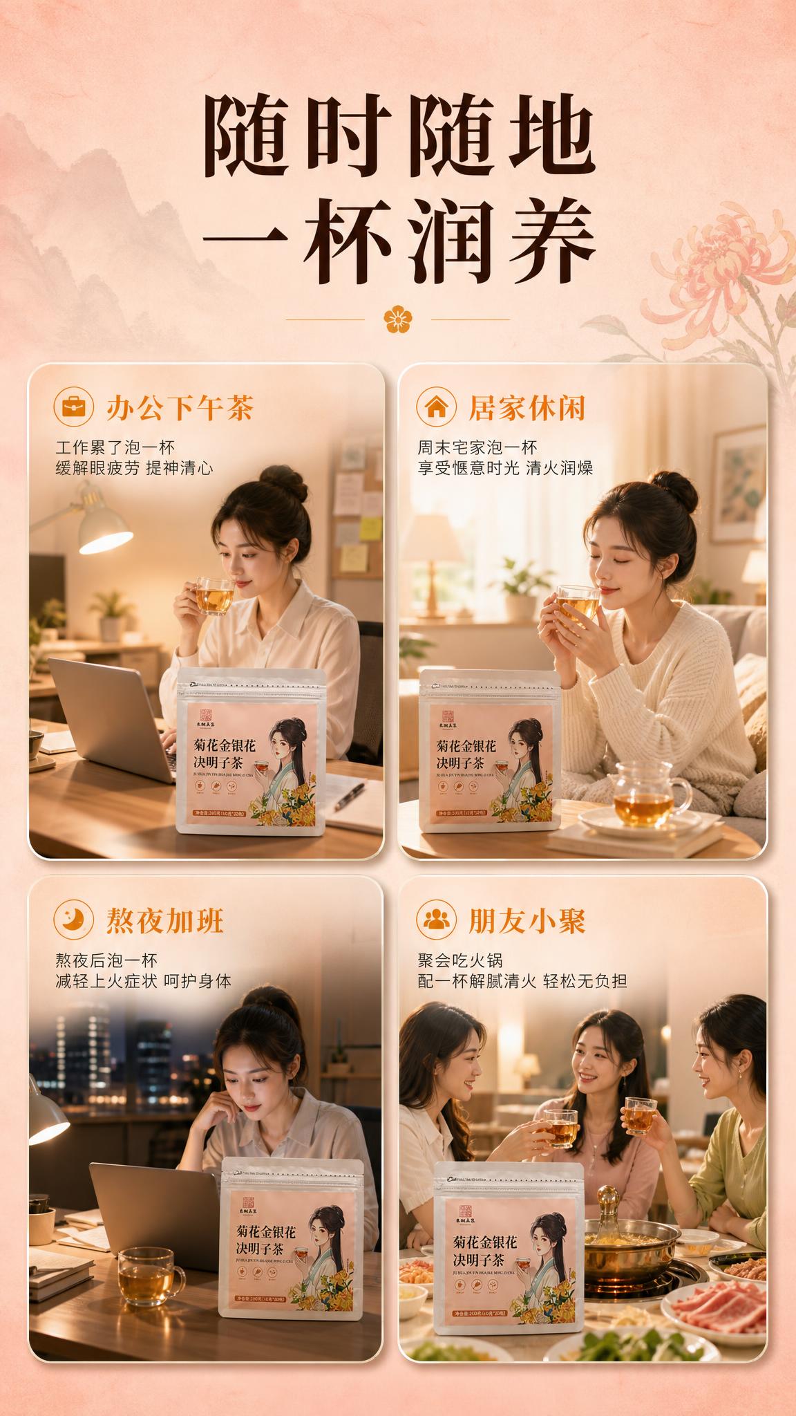 [商品] 使用【图1】产品包装袋；保留产品原貌，每个场景小图中… - 图片创意预览